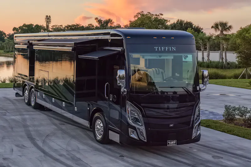 Tiffin Class A Motorhome at a luxury campsite