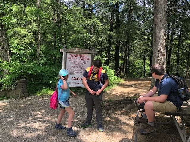 Brandy Gleason's grandkids going on a hike