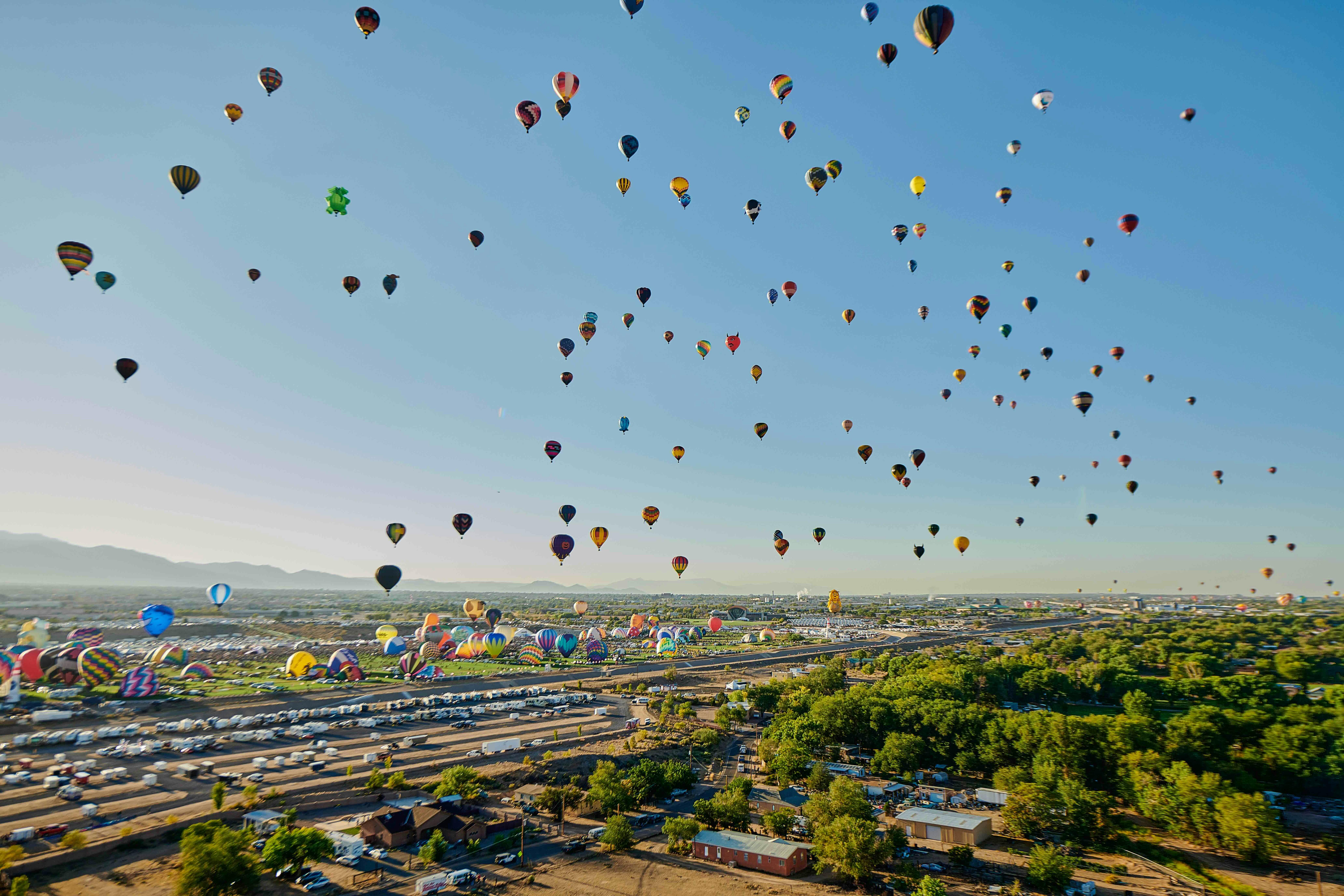 A sky full of hot air balloons in Albuquerque, New Mexico