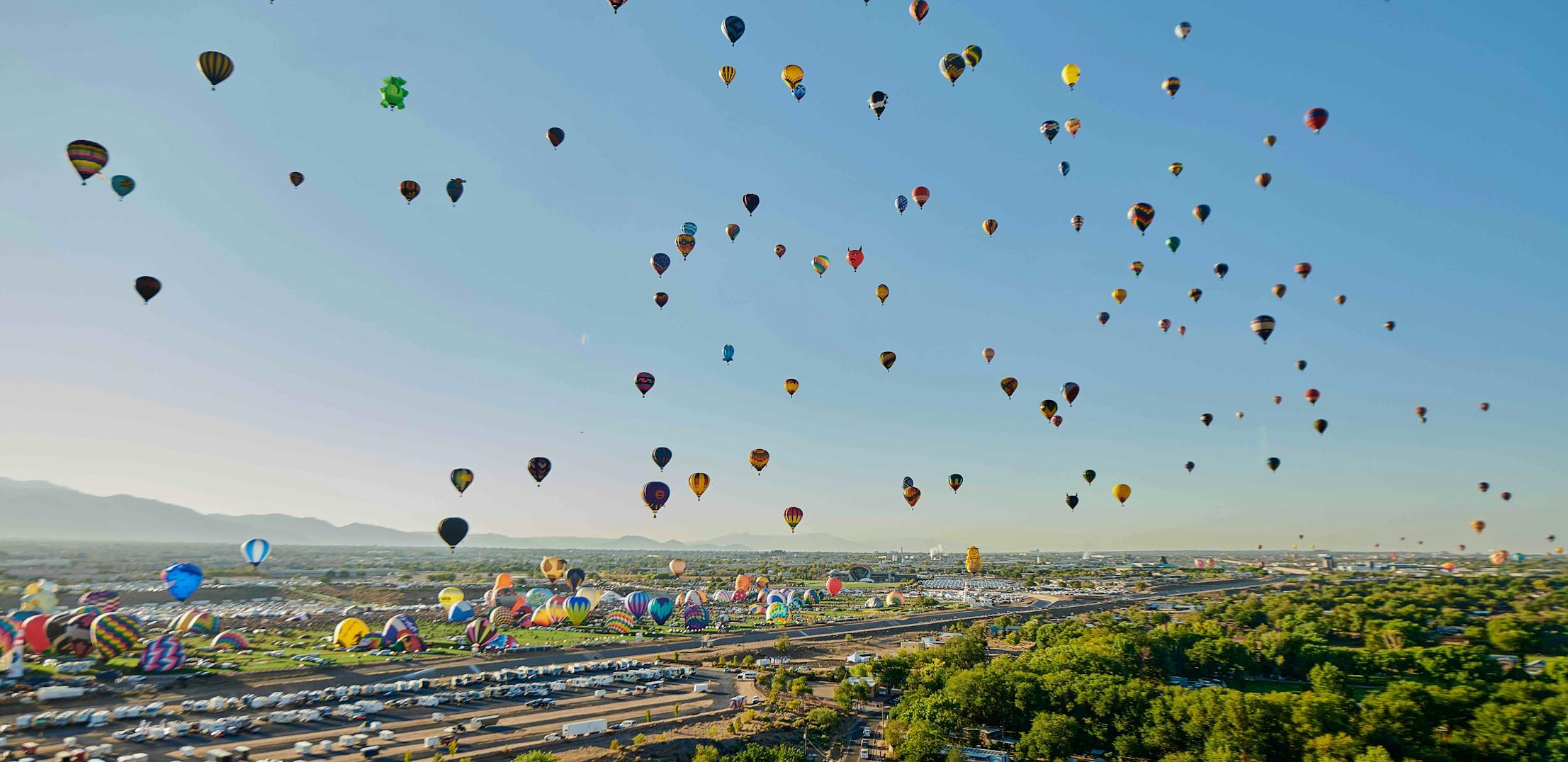 A sky full of hot air balloons in Albuquerque, New Mexico