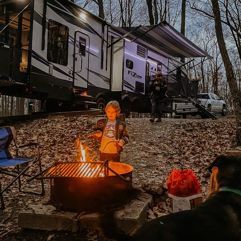 Andy and Kris Murphy camping at a passport america campground