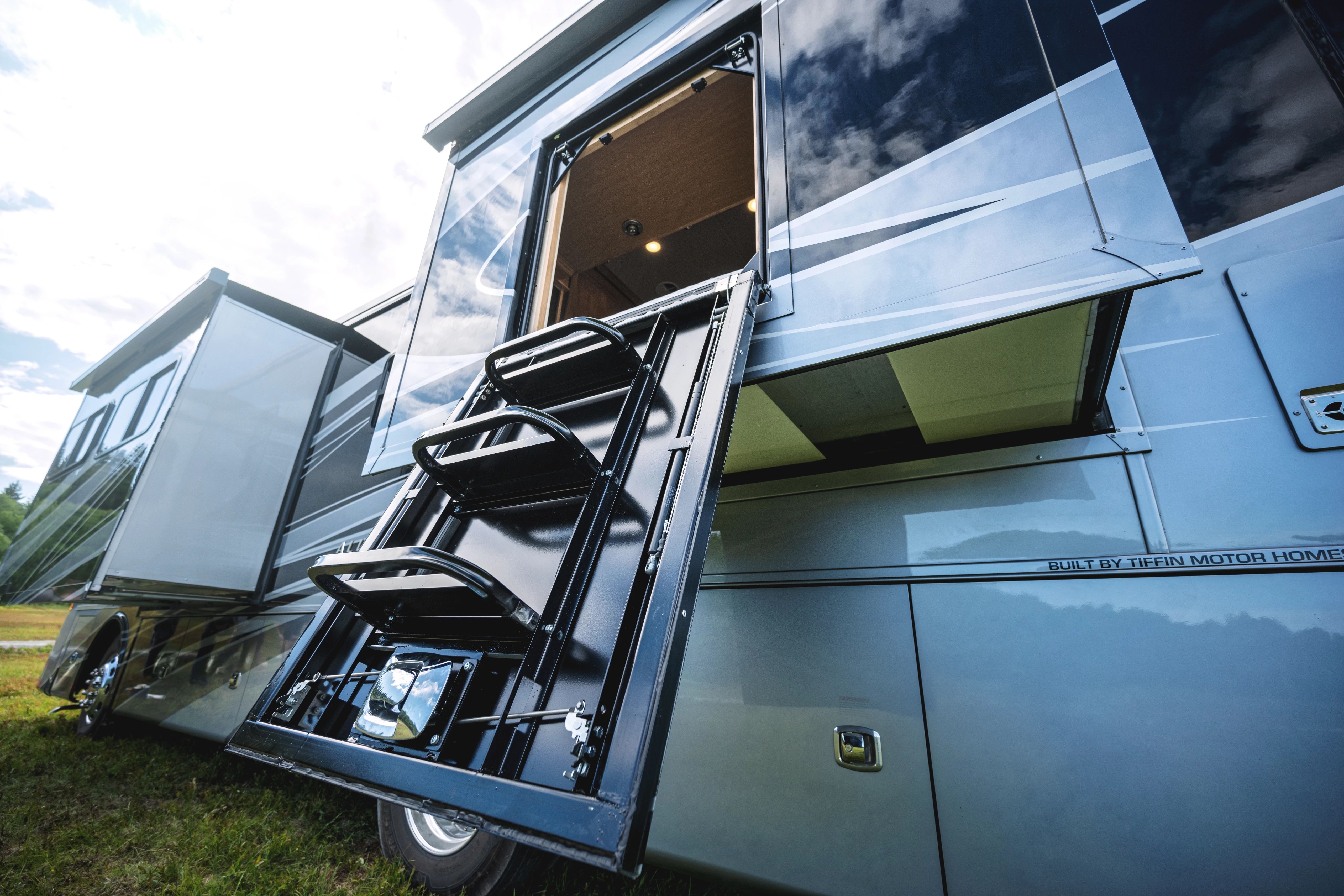 emergency egress door on a class a motorhome