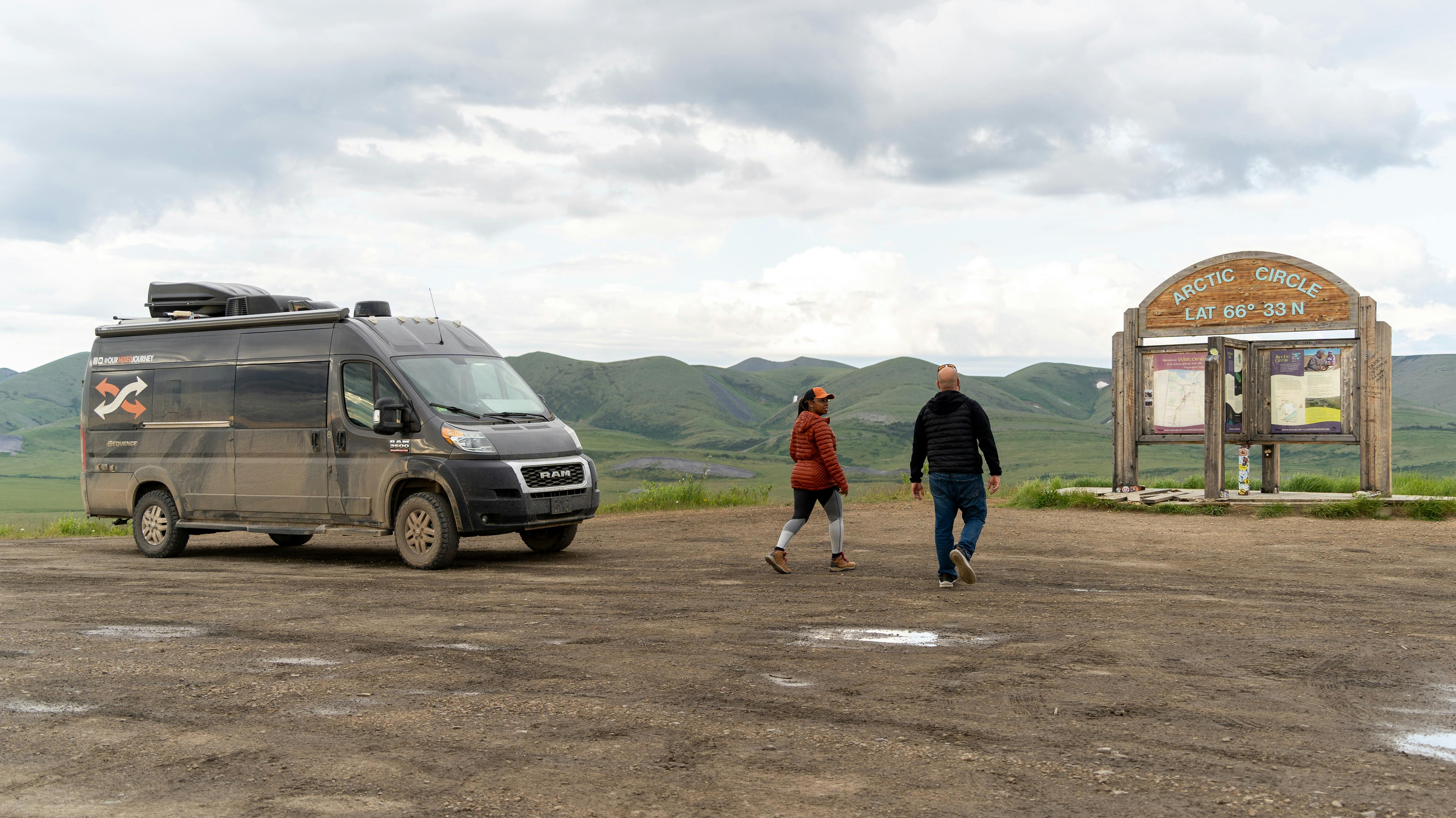 Gabe and Rocio Rivero with their 2021 Thor Motor Coach Sequence 20L in the Arctic Circle 