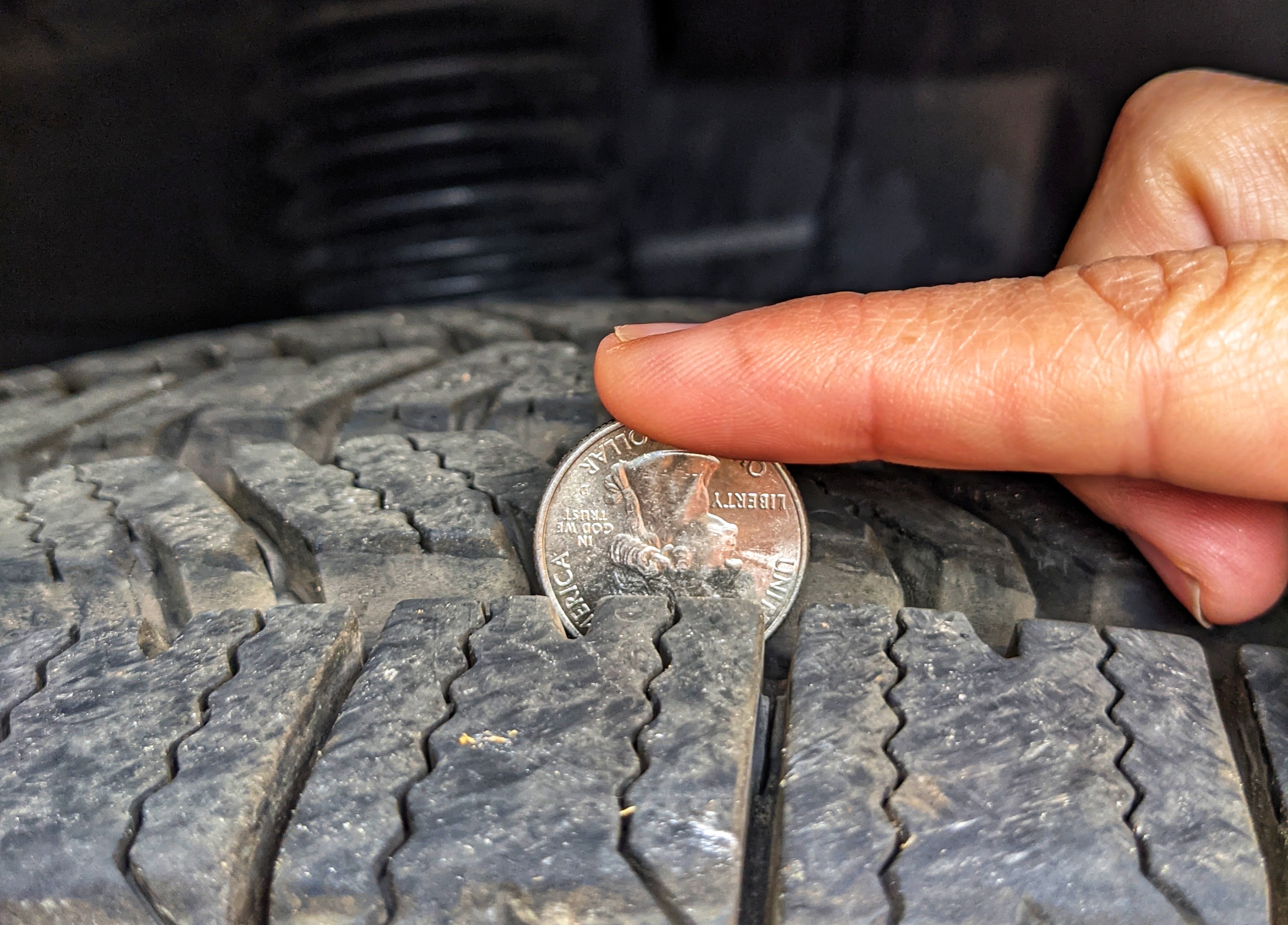 Dustin Bauer demonstrates how to check tires