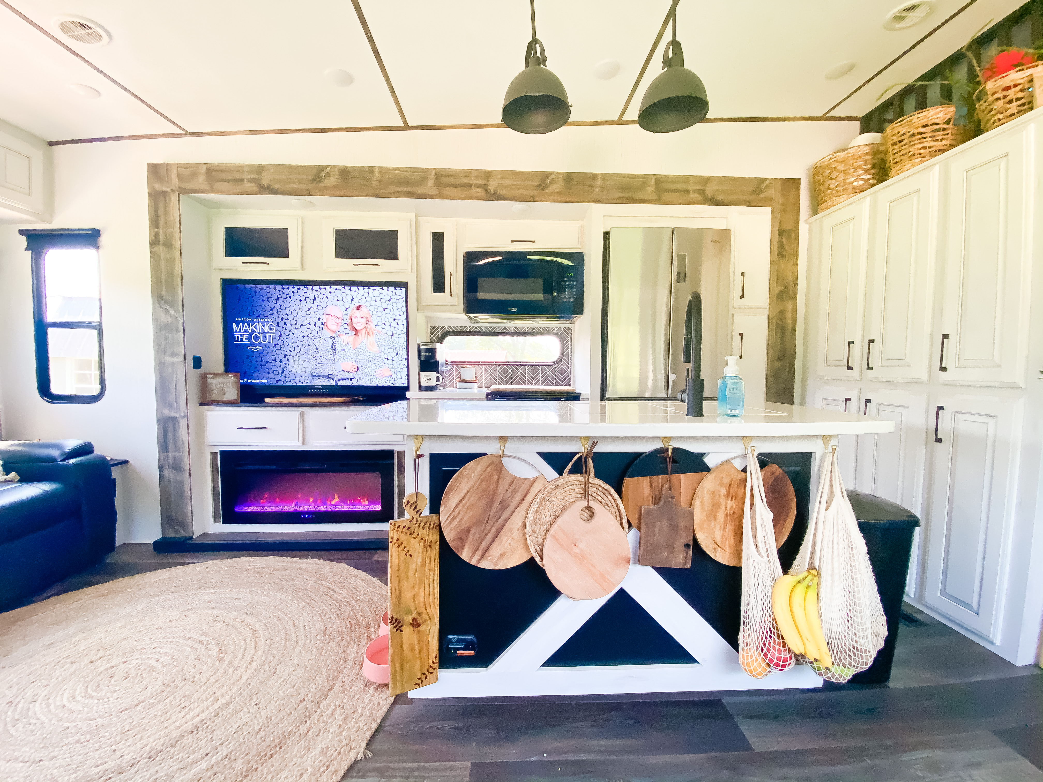 The kitchen inside Darren and Amanda Bone's Heartland RV