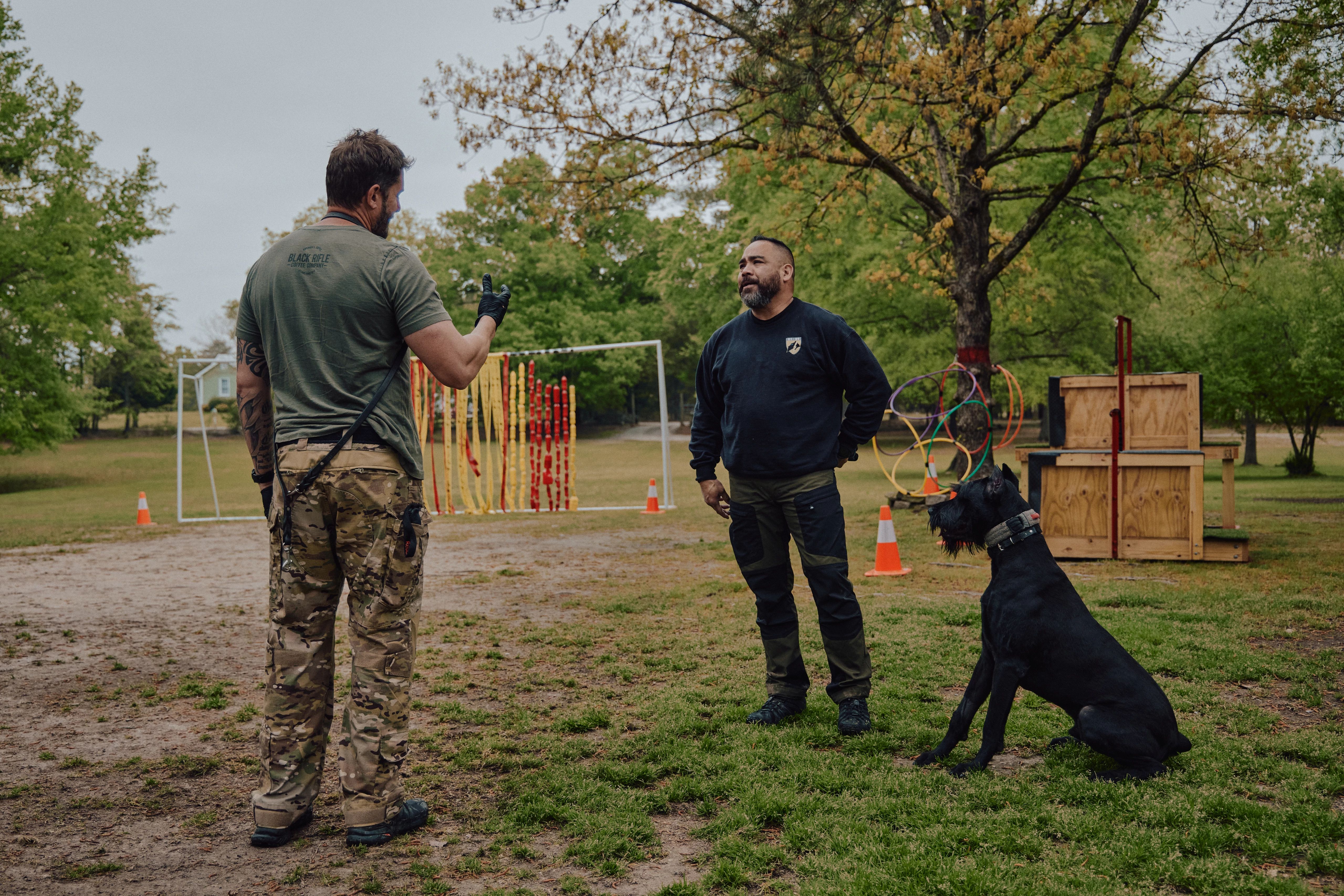 Aaron Tucker at a k-9 training event
