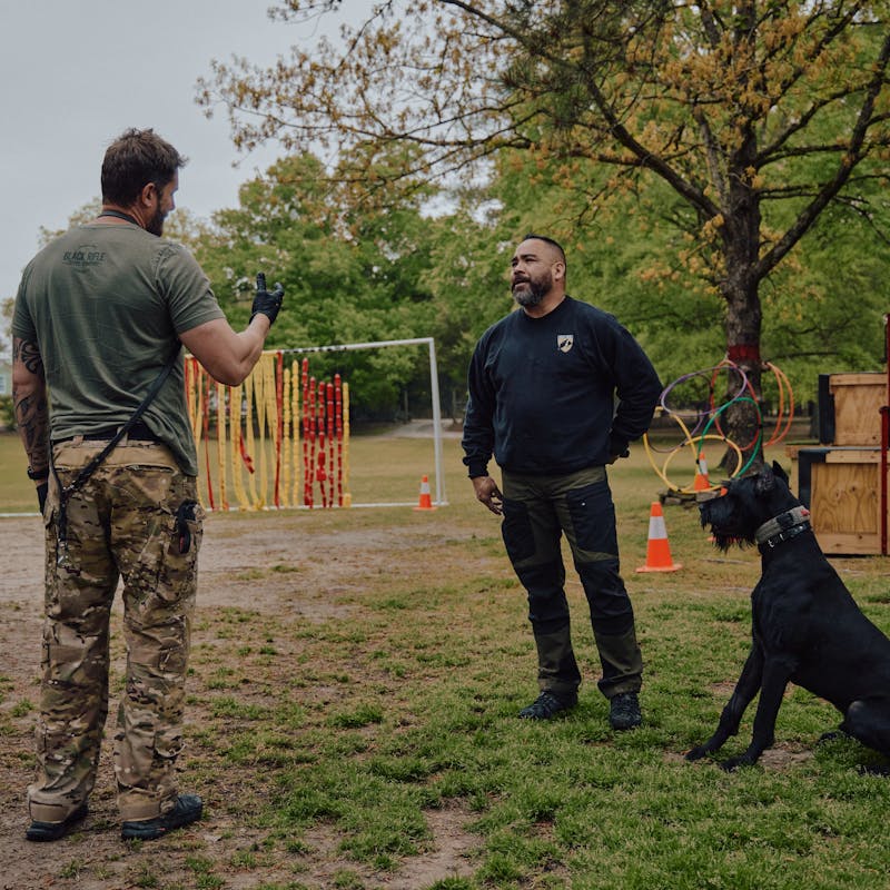 Aaron Tucker at a k-9 training event