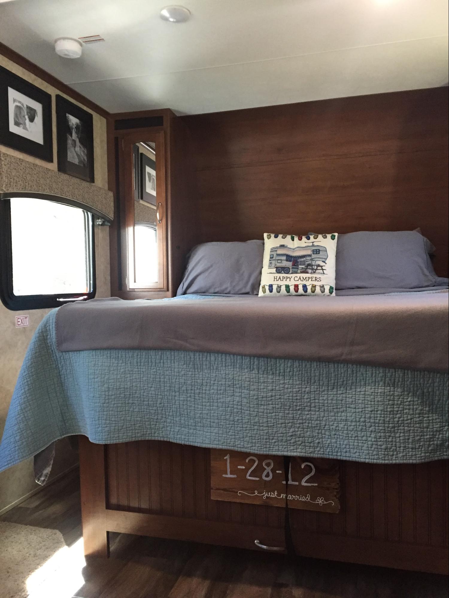 The Murphy bed in Ben and Christina McMillan's Jayco Jay Feather.