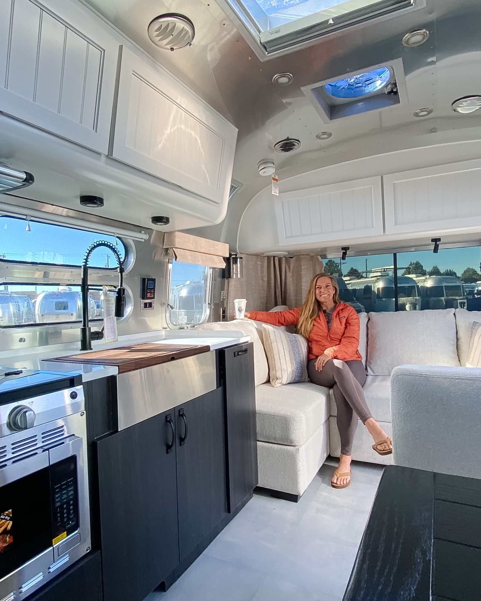 Karen and Lenny Blue family - Airstream Flying Cloud - interior