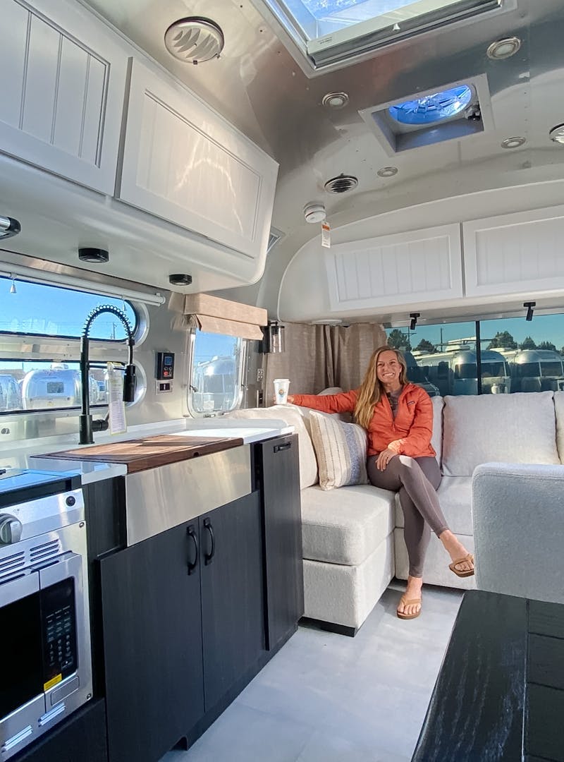 Karen and Lenny Blue family - Airstream Flying Cloud - interior