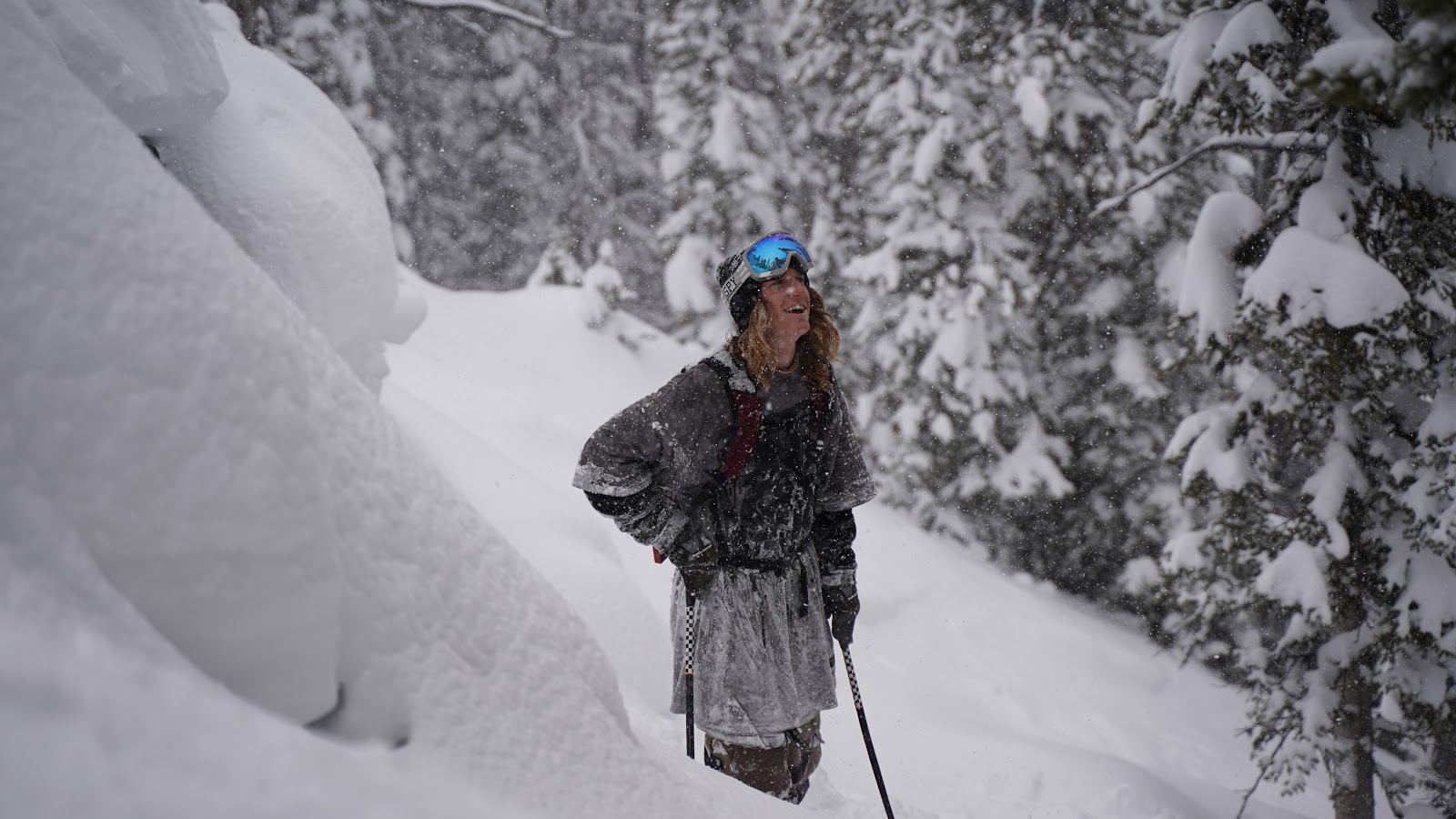 Ryan Barrick standing in falling snow.