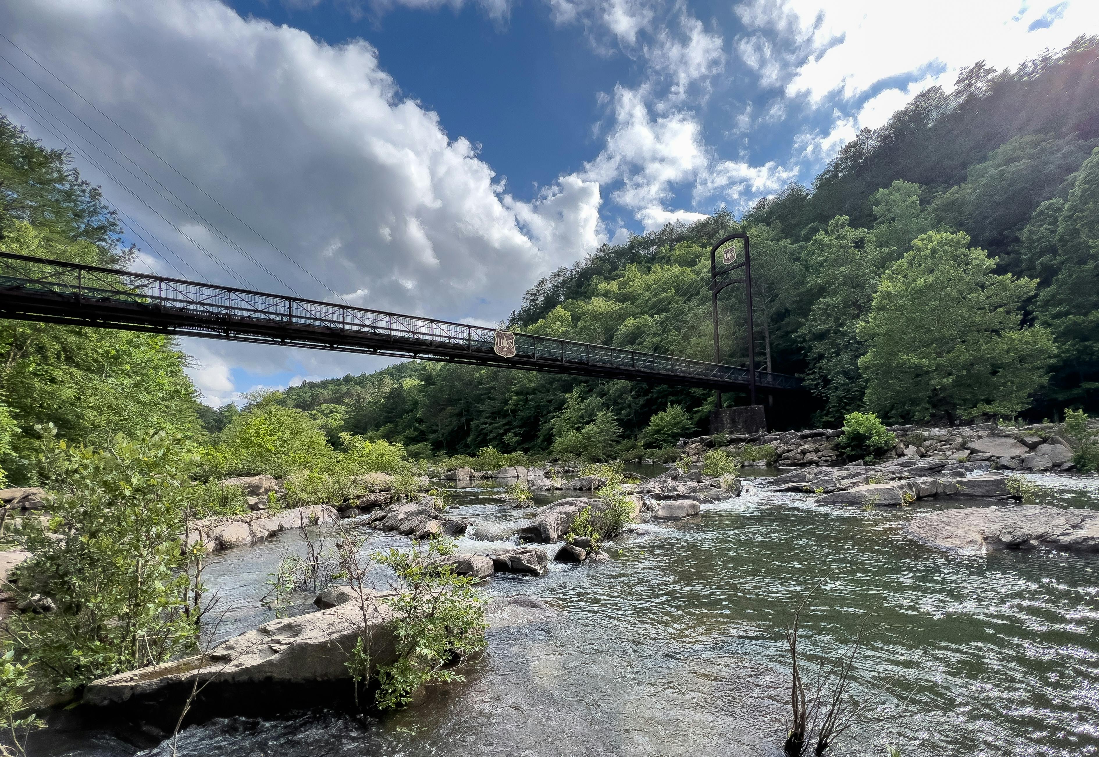 The UAS bridge over the Ocoee River from Jess Lawson