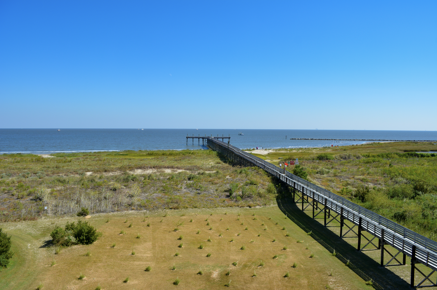 Grand Isle State Park Fishing Pier as seen from the tower