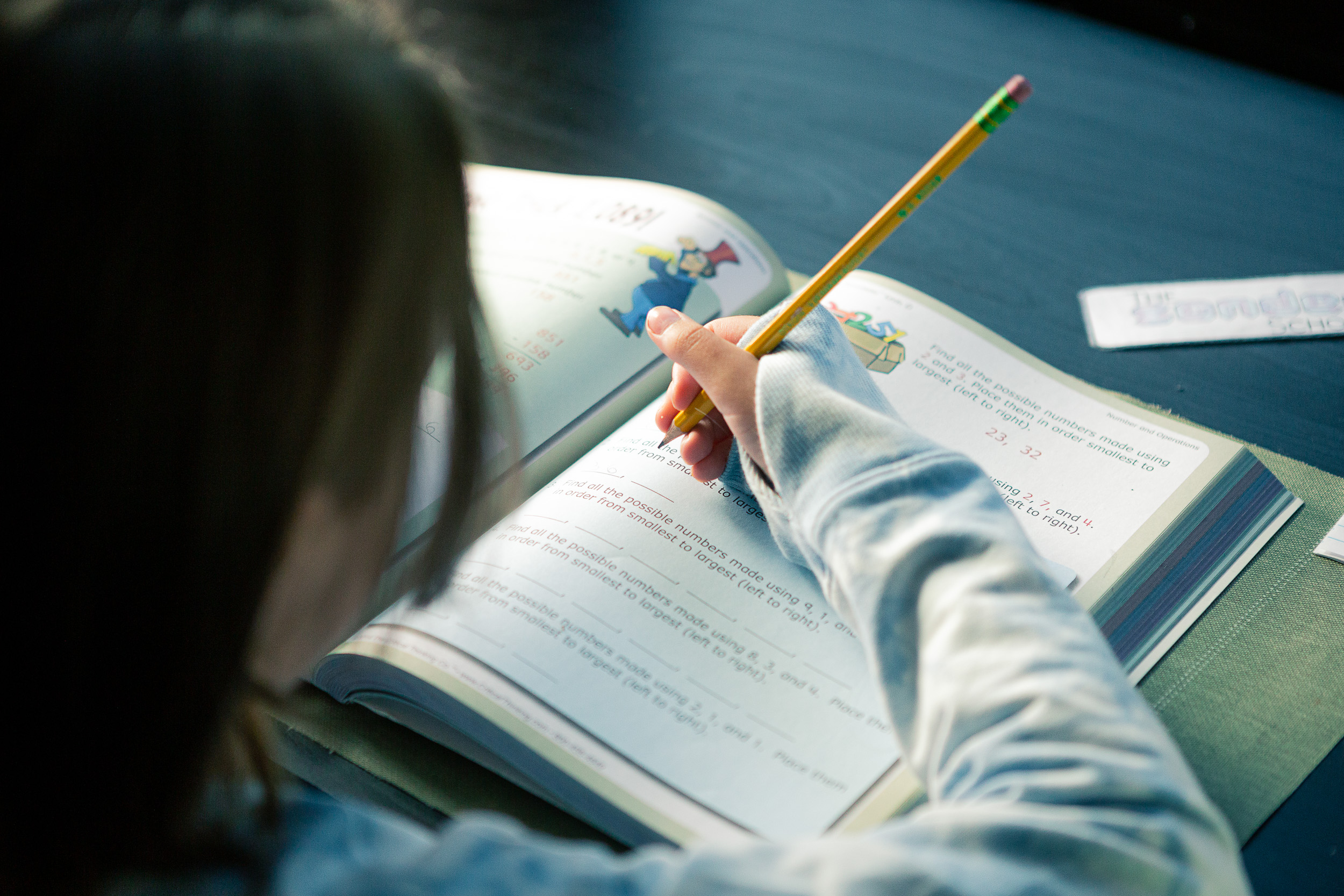 Rose Roberson works in a workbook