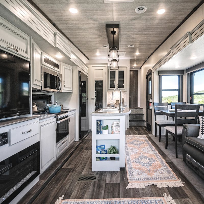 the interior of a keystone fifth wheel rv