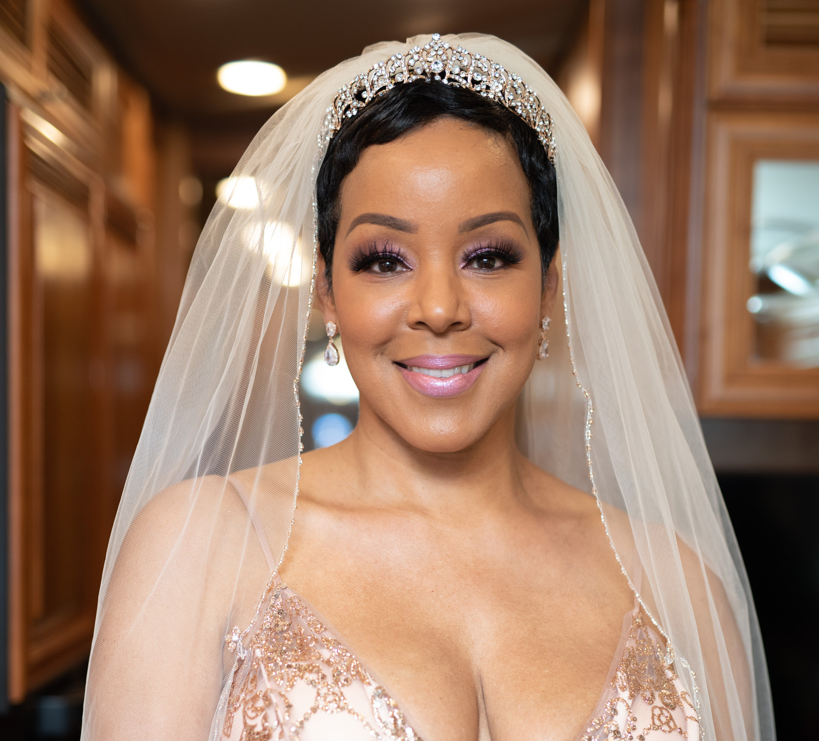 Sonya Lowery in a wedding dress