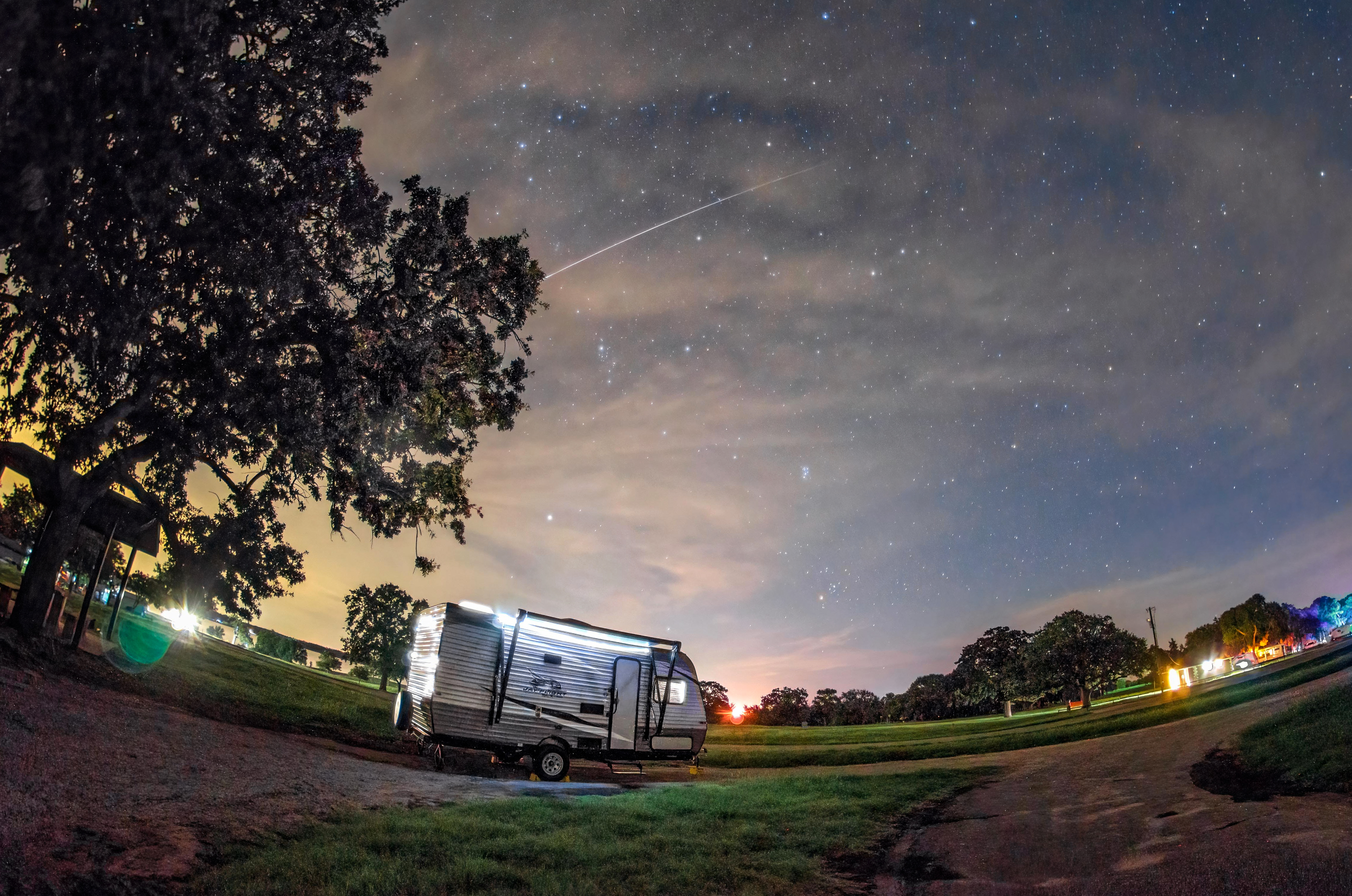 Perseids Meteor captured above Alison Takacs RV