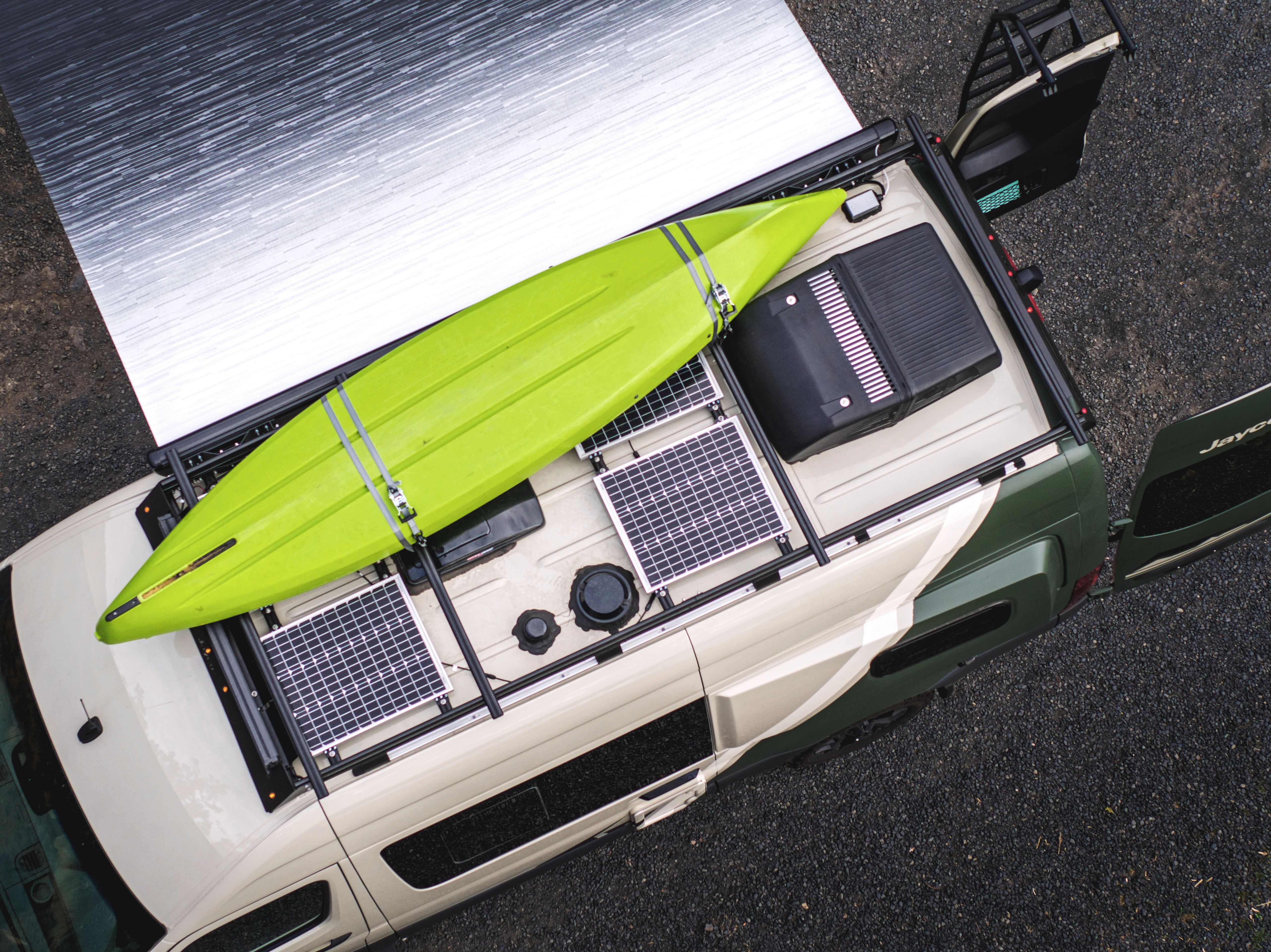 Solar Panels on a Jayco Terrain class b camper van 