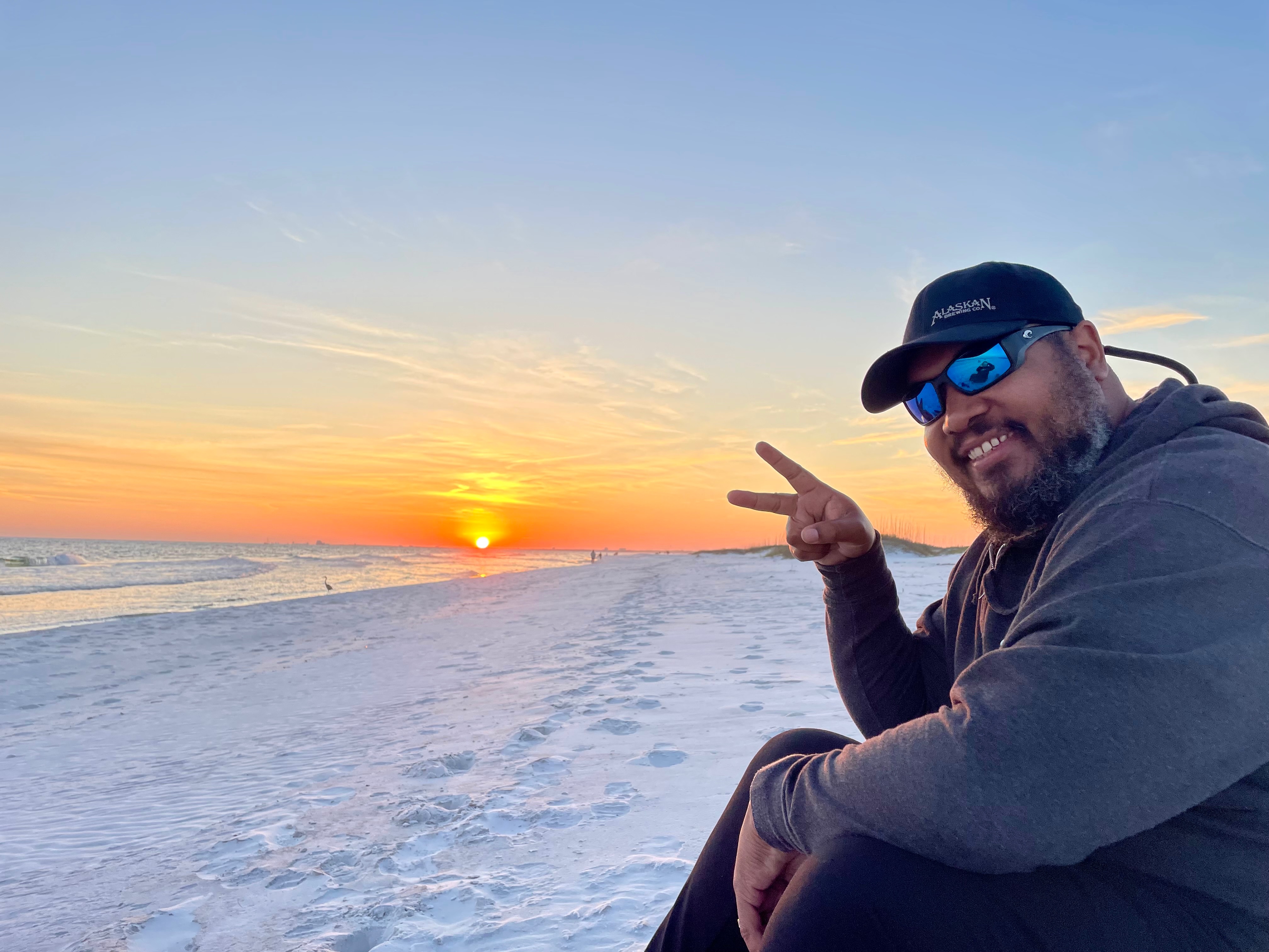 Ben McMillan at a beach near Fort Pickens in Pensacola, Florida.