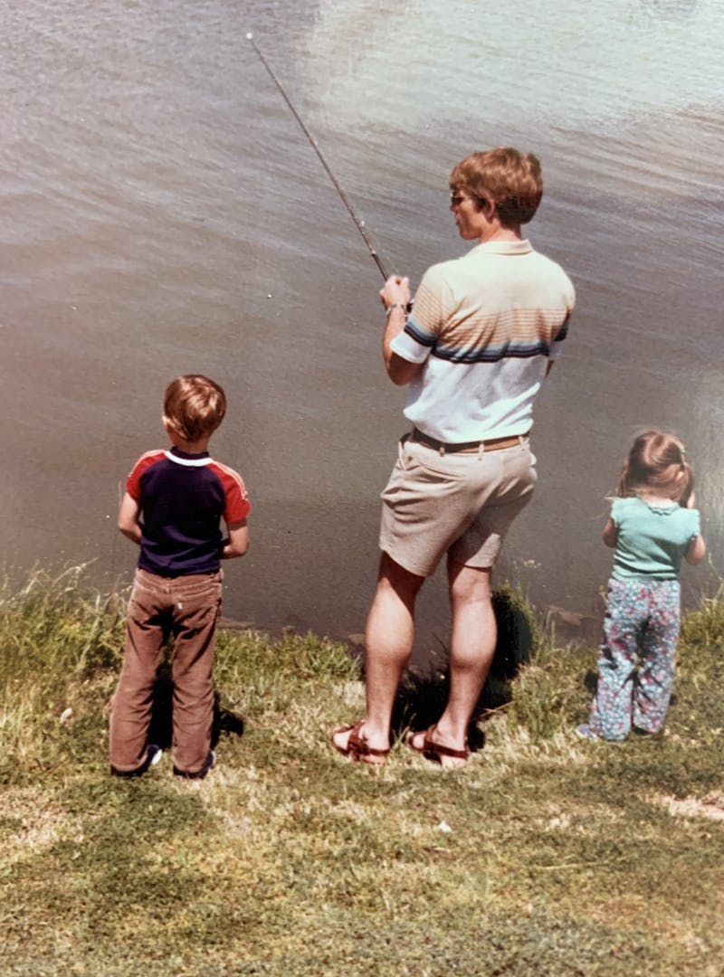 CHRIS HEUBLEIN, his father and sister fishing when they were younger