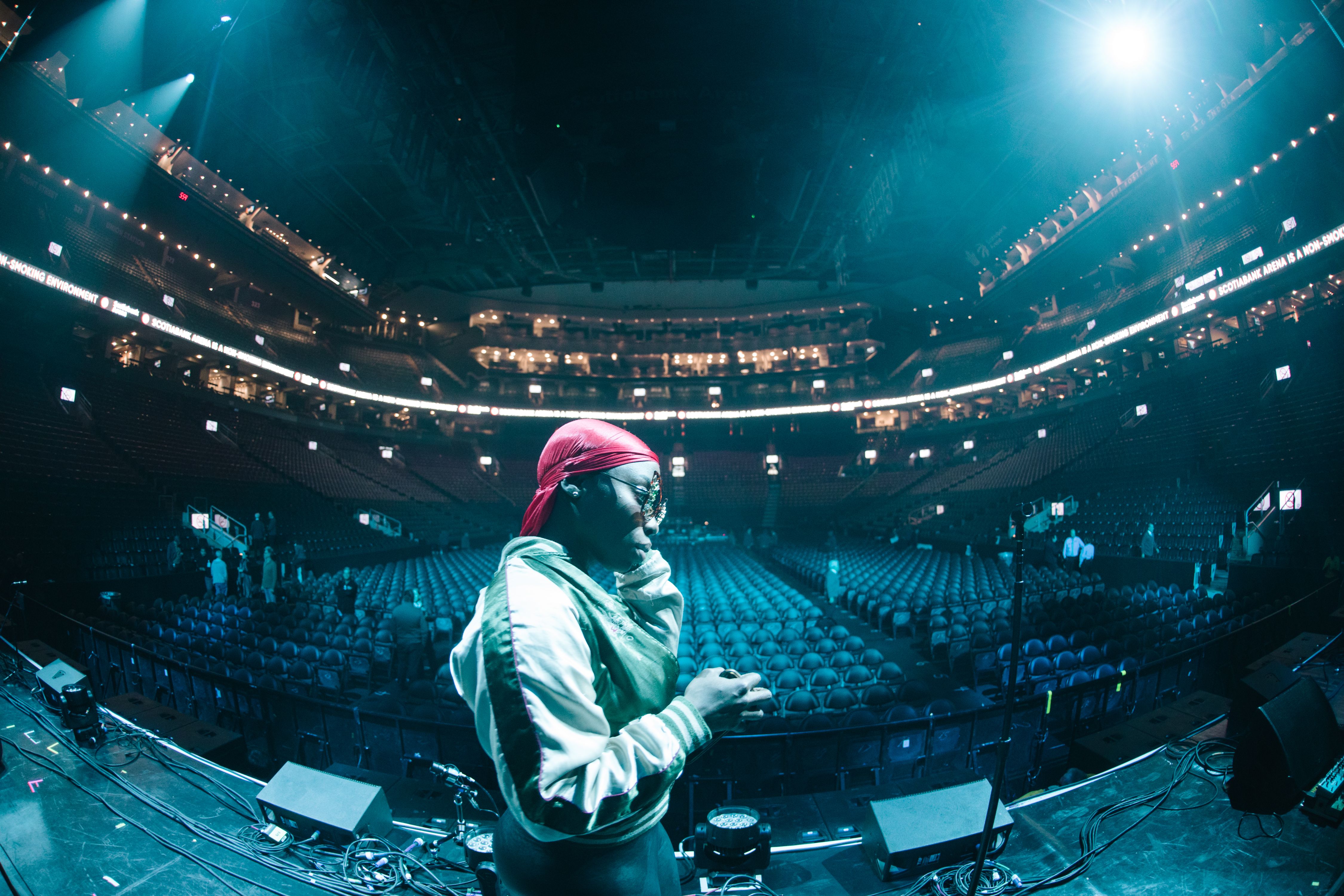 Jessy Wilson in an empty theatre before a performance.