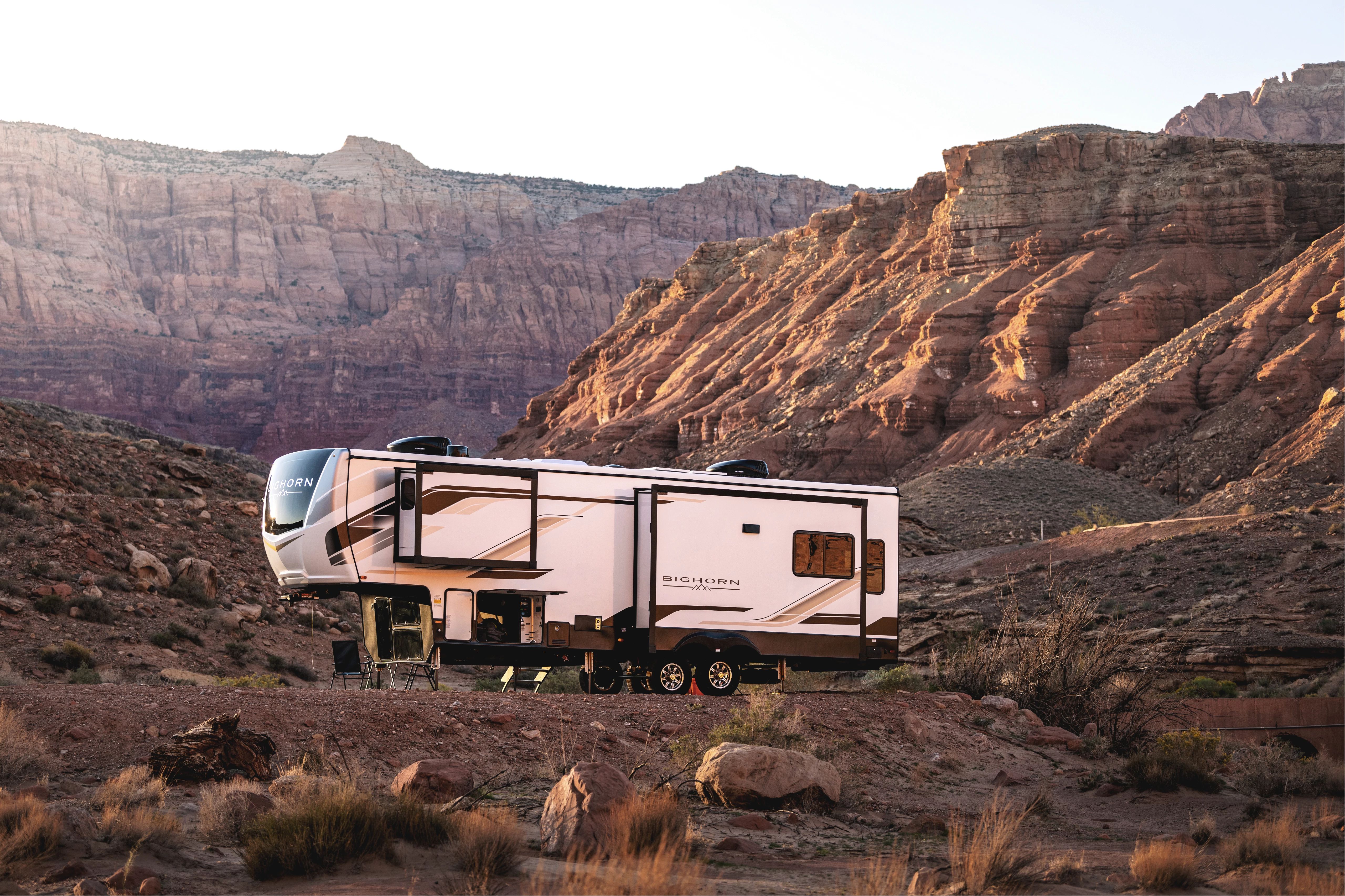 The exterior of a Big Horn Fifth Wheel 