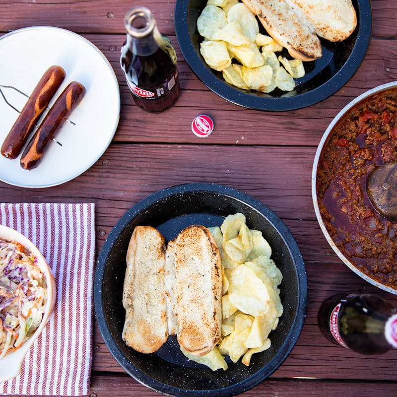The makings of a Carolina Hot Dog before it is assembled.