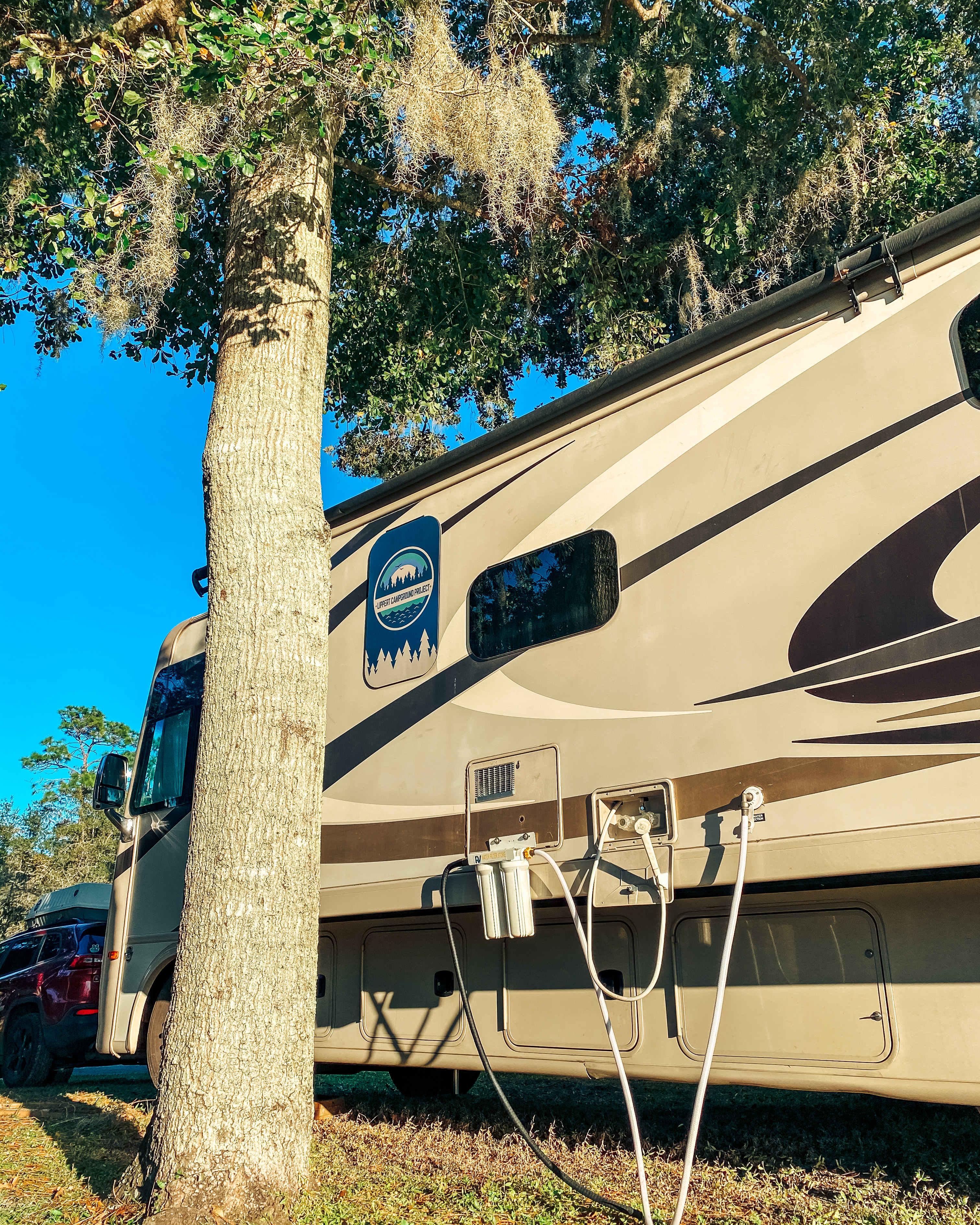 Justin and Michelle Russell's RV hooked up