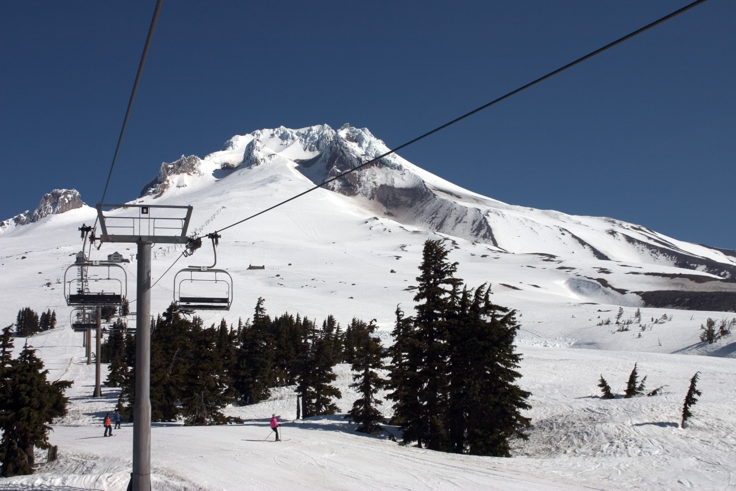 A chair lift on Mt. Hood in Oregon.