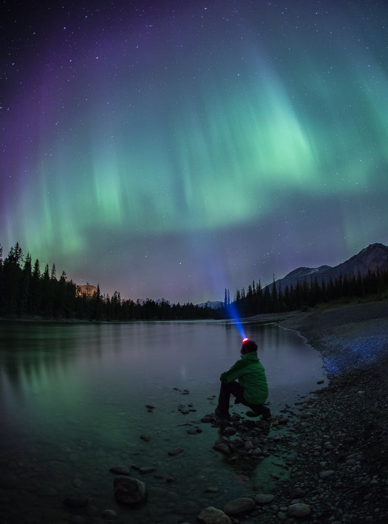 Jasper National Park at night.