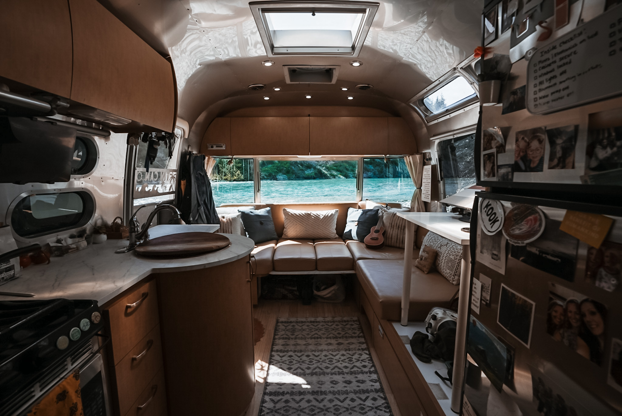 The inside of Stacey Power's Airstream
