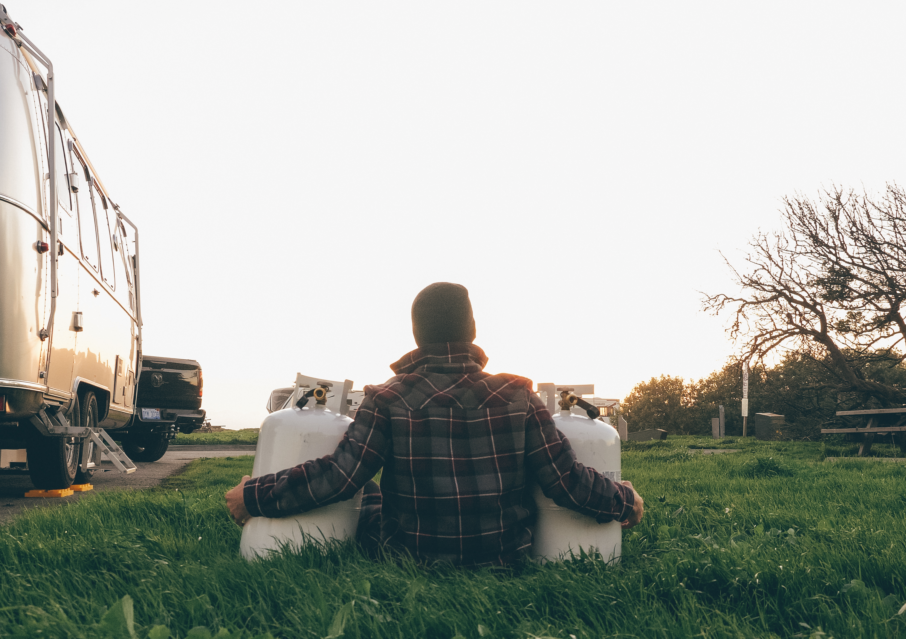 anthony tori hugging two propane tanks, first frigid night