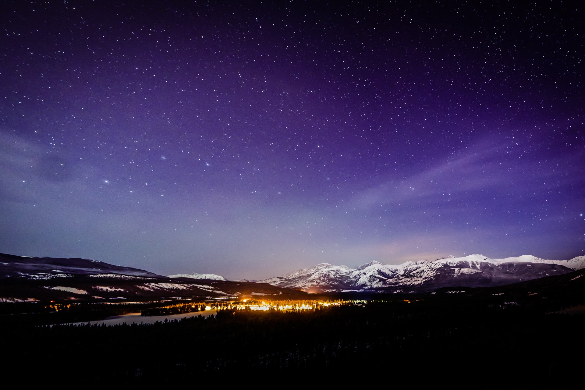 Purple sky over Jasper Dark Sky Preserve