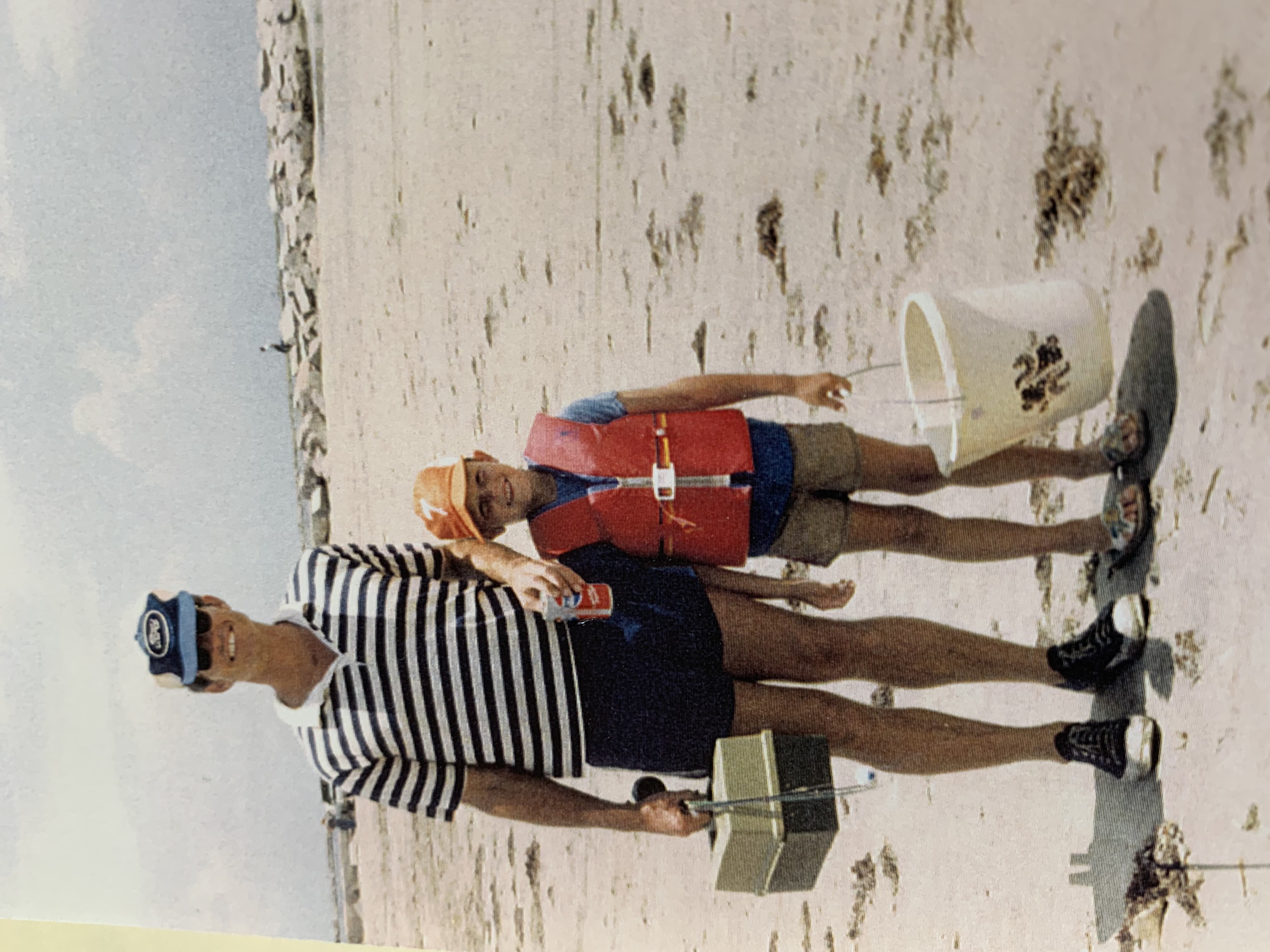 CHRIS HEUBLEIN and his father fishing when he was younger