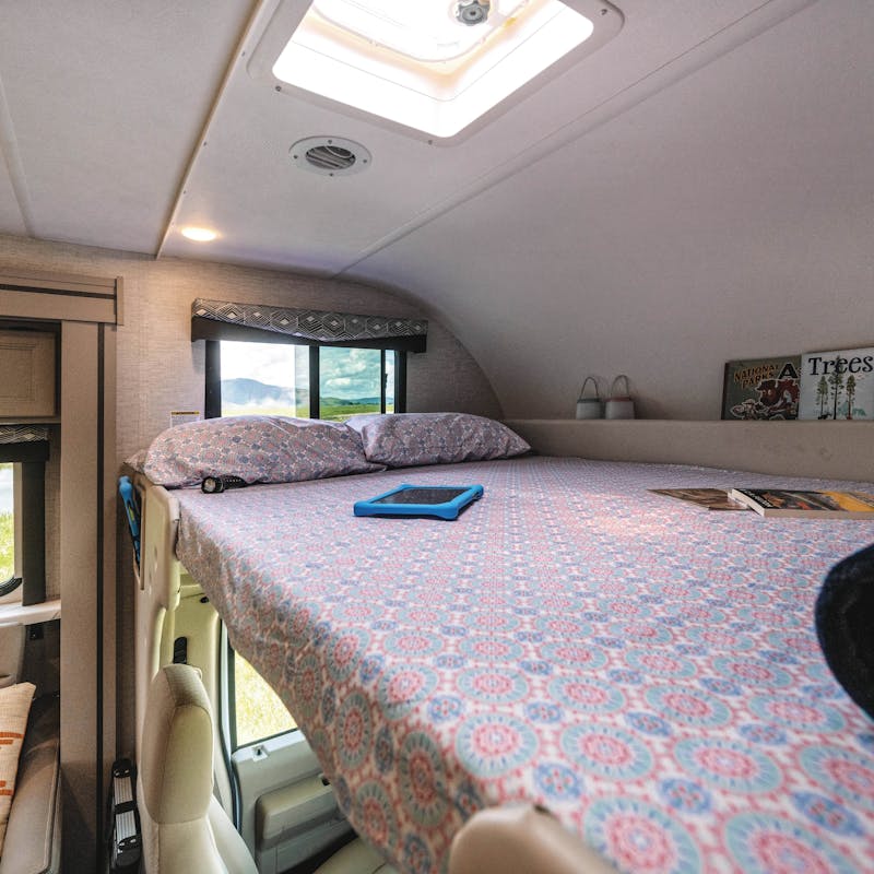 A bunk bed inside a Thor Motor Coach Four Winds.
