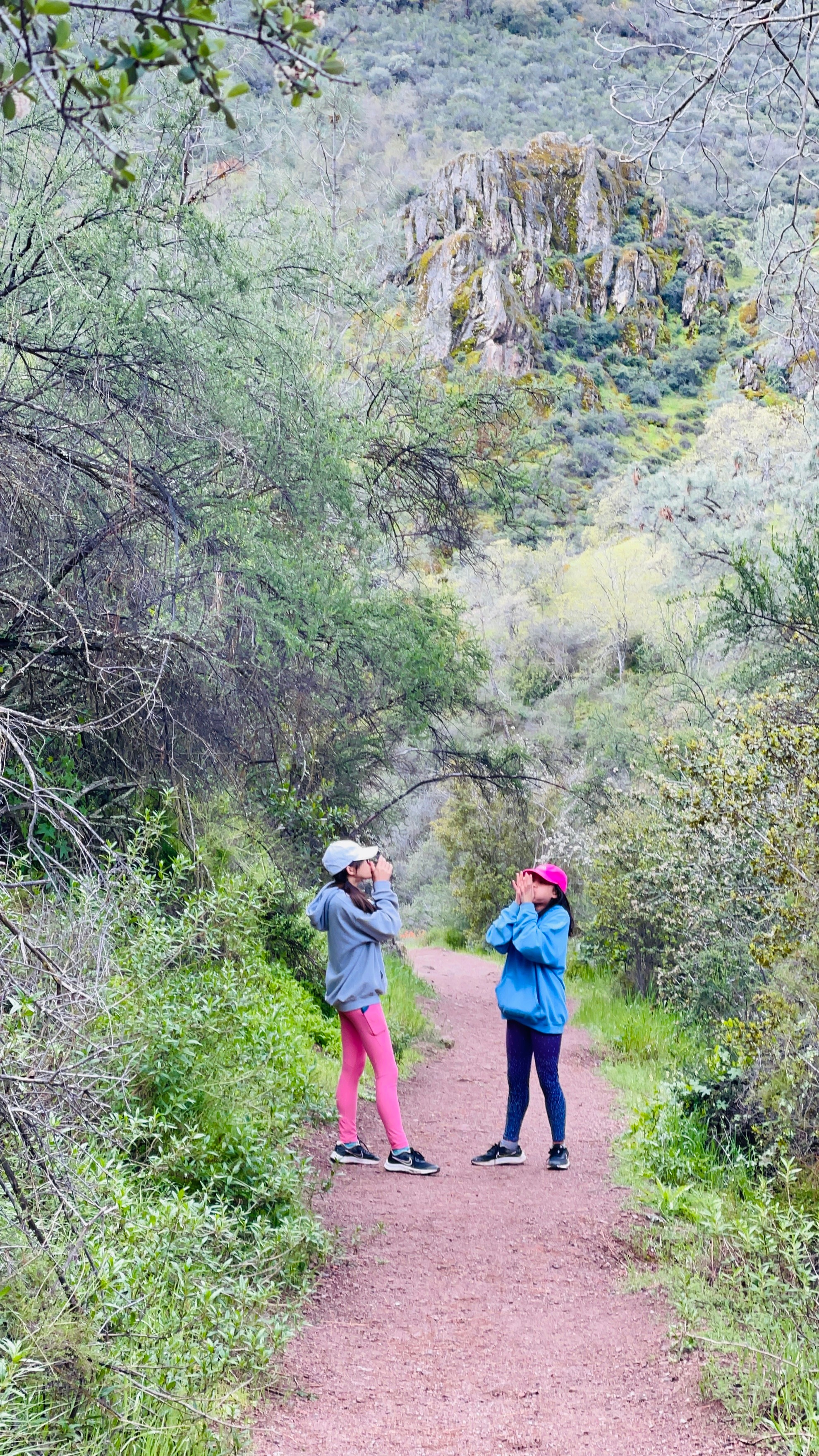 Brenda and Tiger's daughter's on a hike