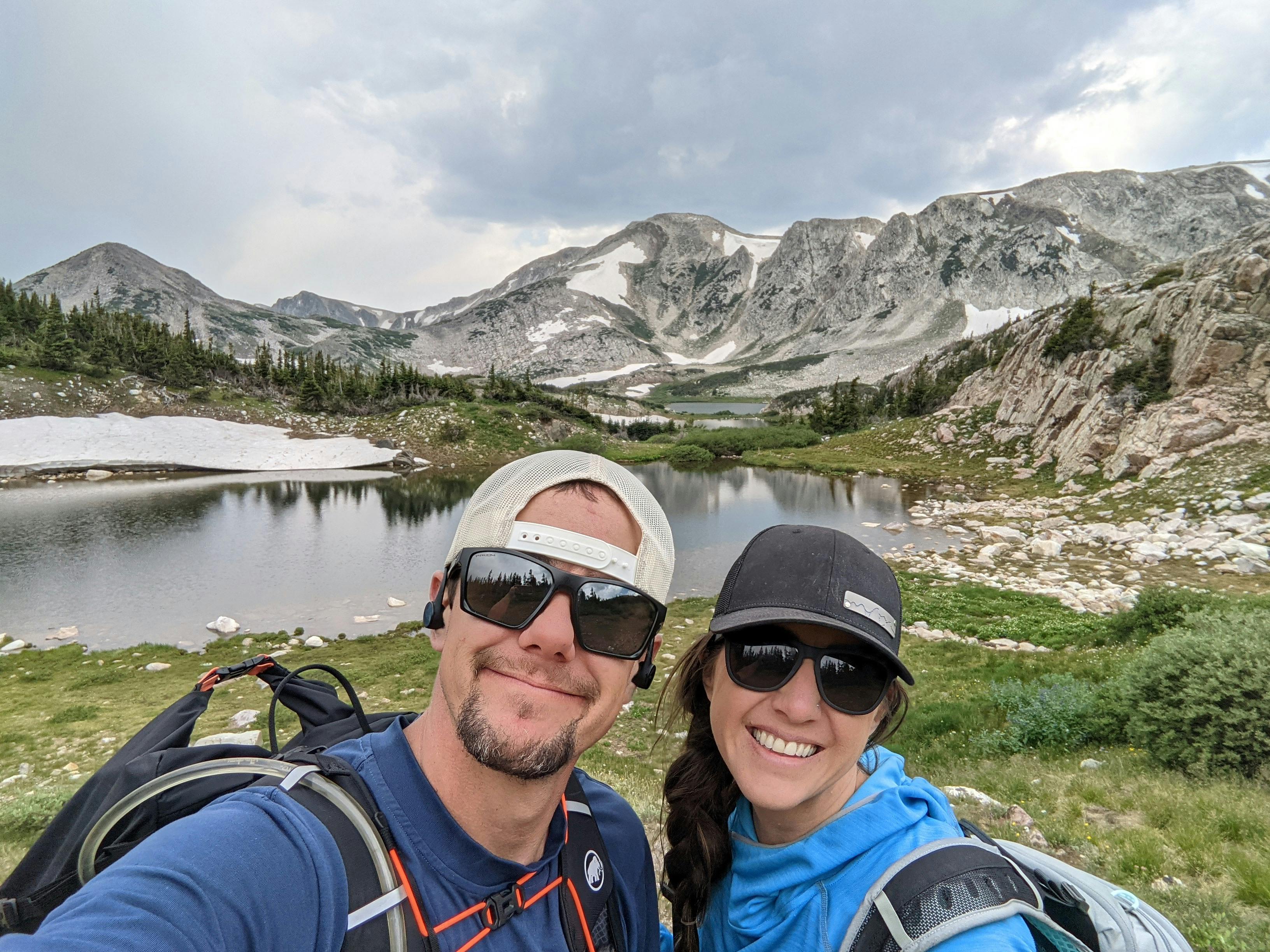 Dustin and Sarah Bauer on a hike 