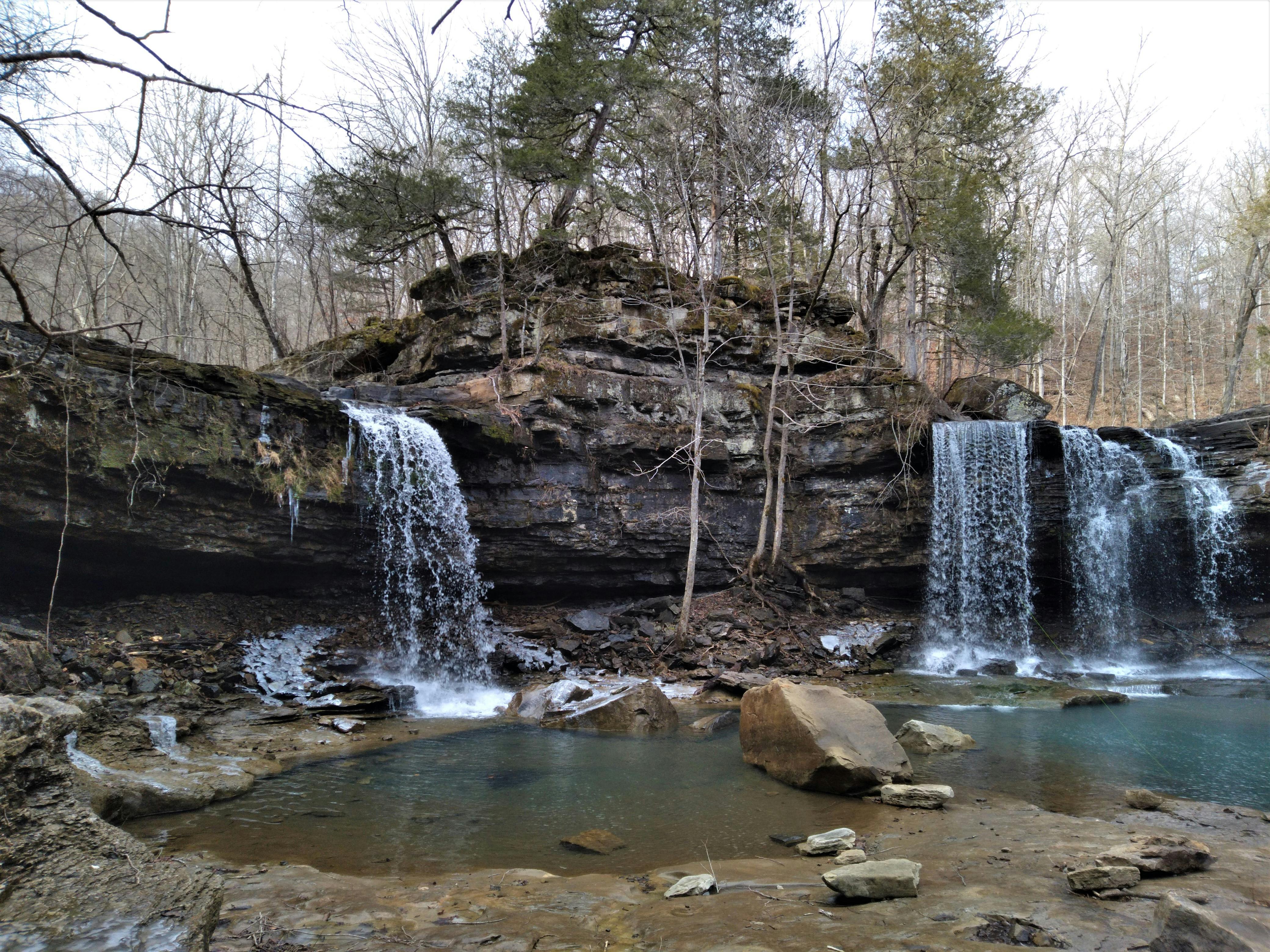 Richland Creek Wilderness Twin Falls in Ozark-St. Francis National Forest.