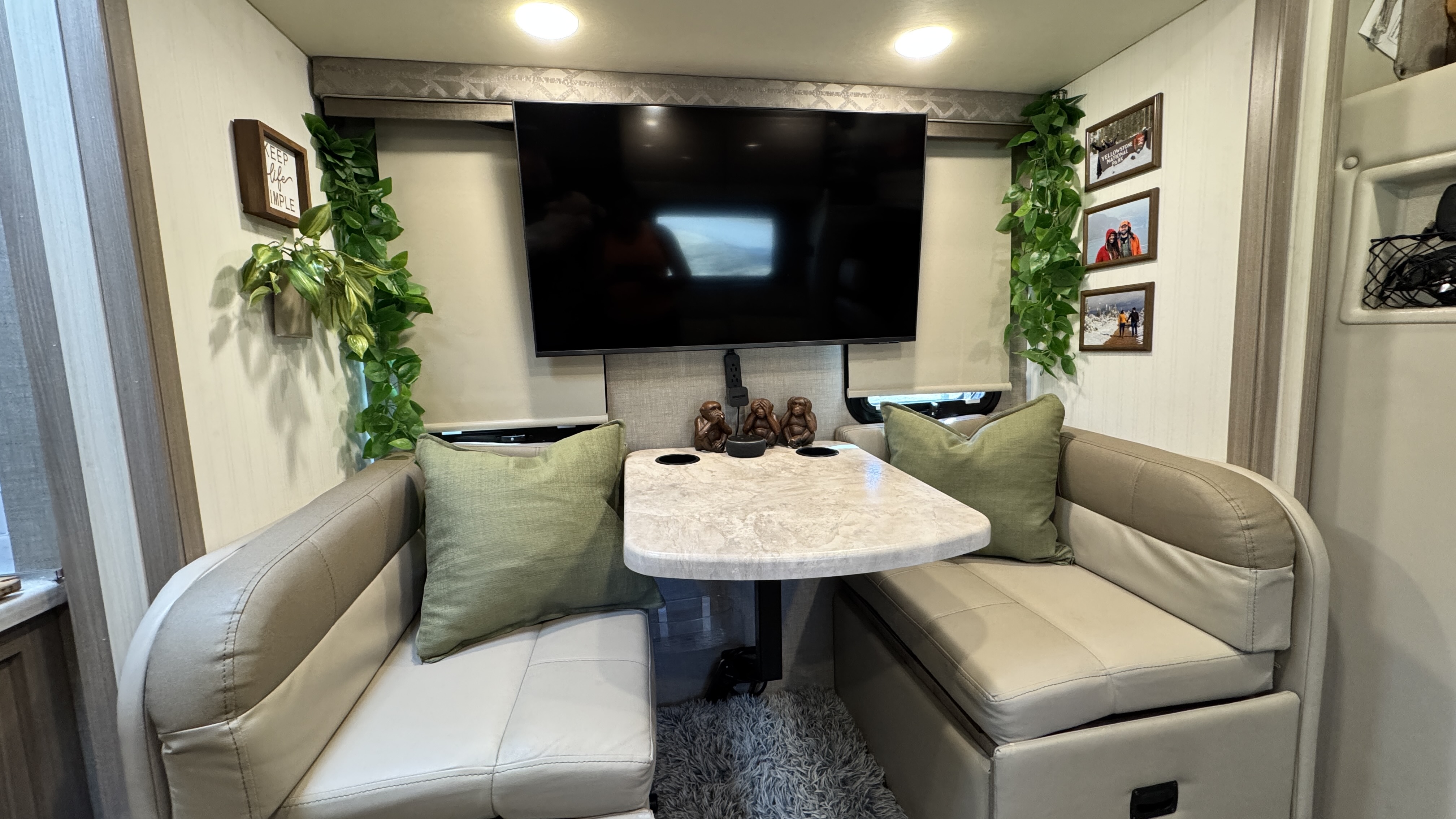 The dinette inside Gabe and Rocio Rivero's Thor Motor Coach Delano.