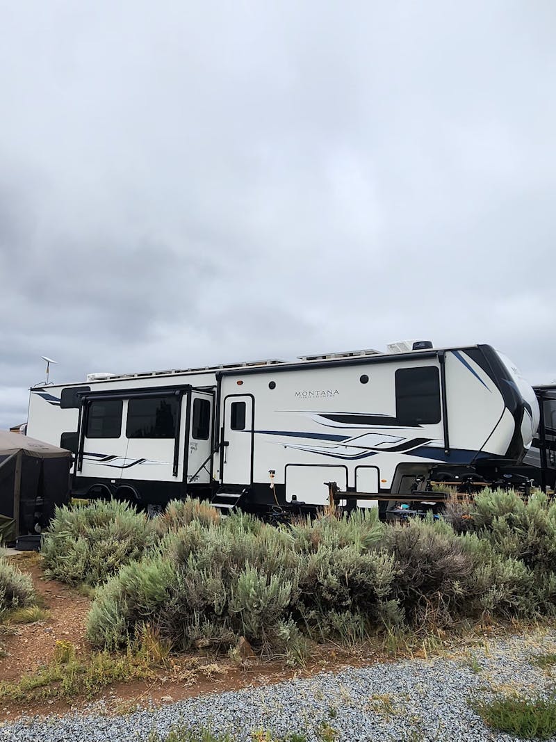 Kaylee and Steve Techau's Keystone Montana High Country fifth wheel in Colorado.