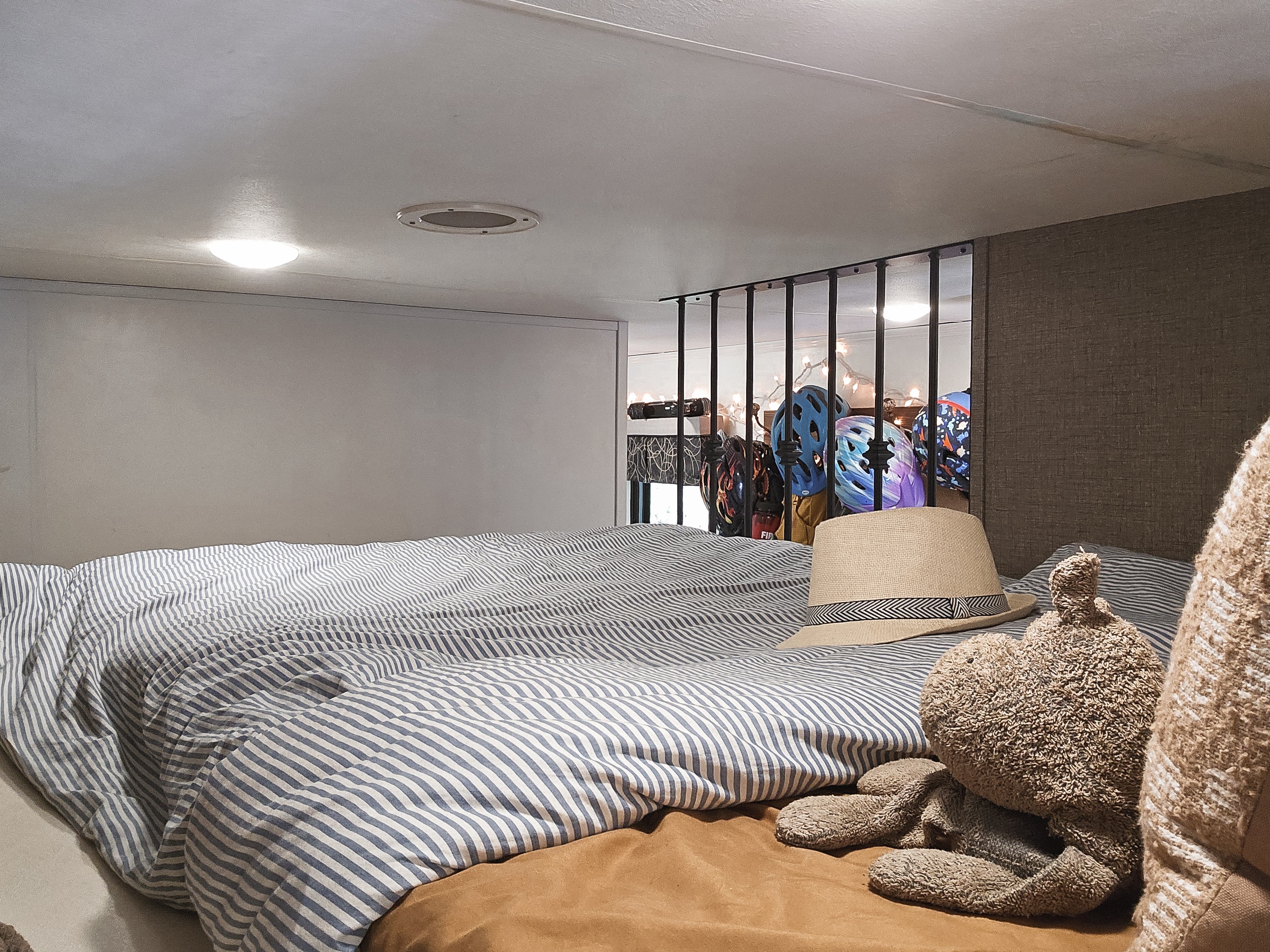 Bibi and JC Barringer's kids room inside their KZ Durango Gold fifth wheel.