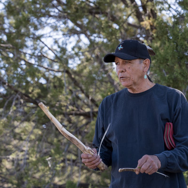 A guide speaks at Gila National Forest.