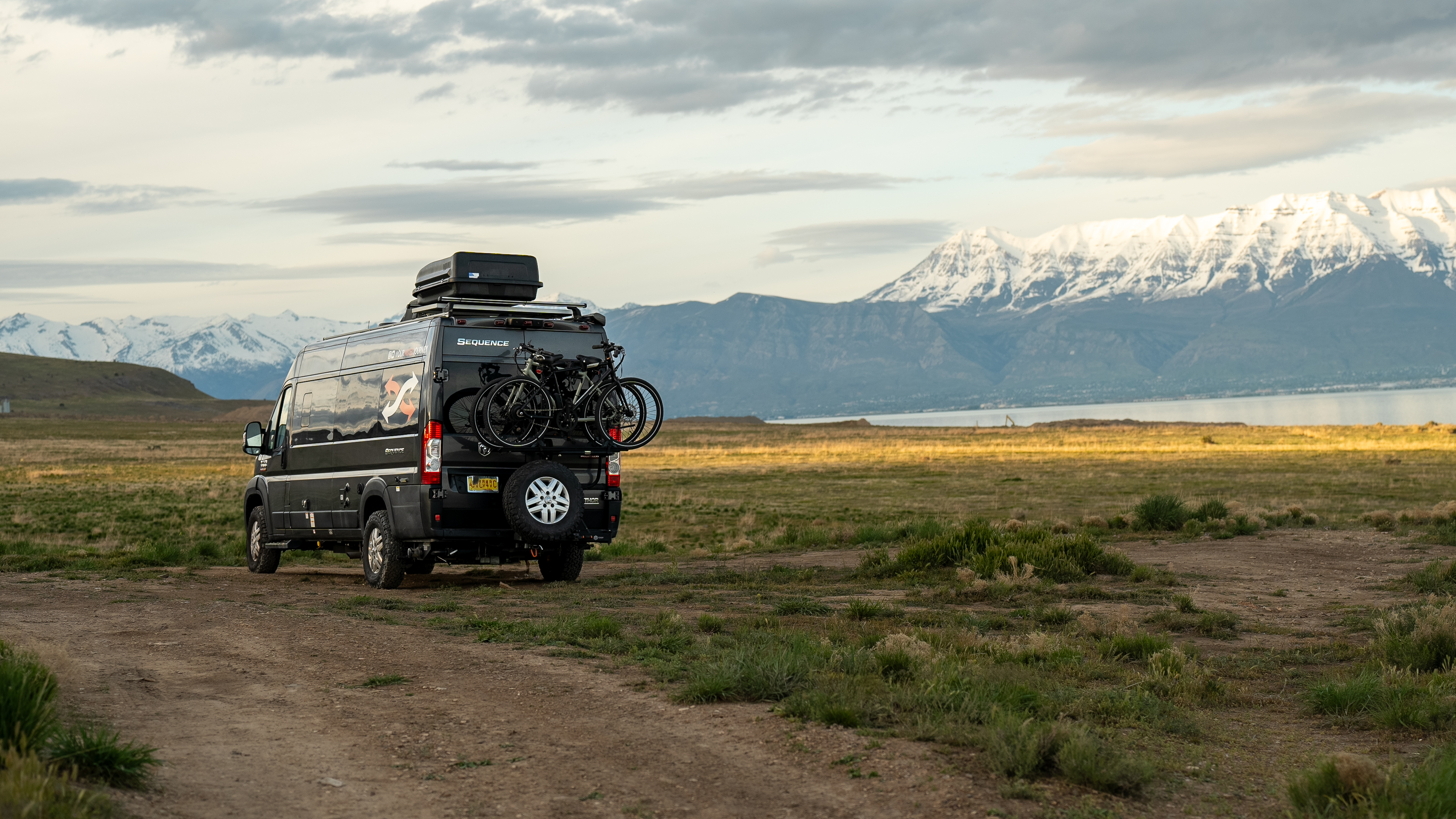 Gabe and Rocio Rivero's Thor Motor Coach Sequence boondocking in the mountains.