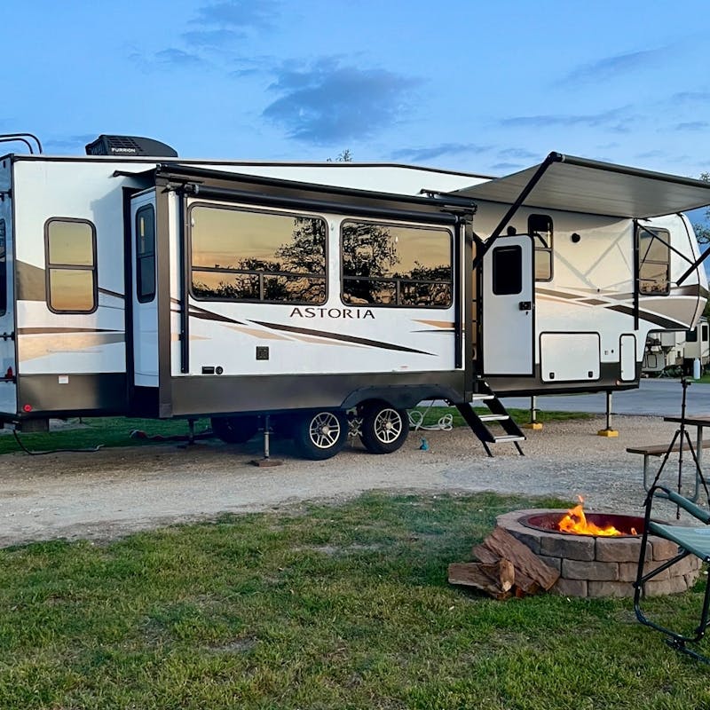 Bailey and Nicole Damberg's Dutchmen Astoria fifth wheel.