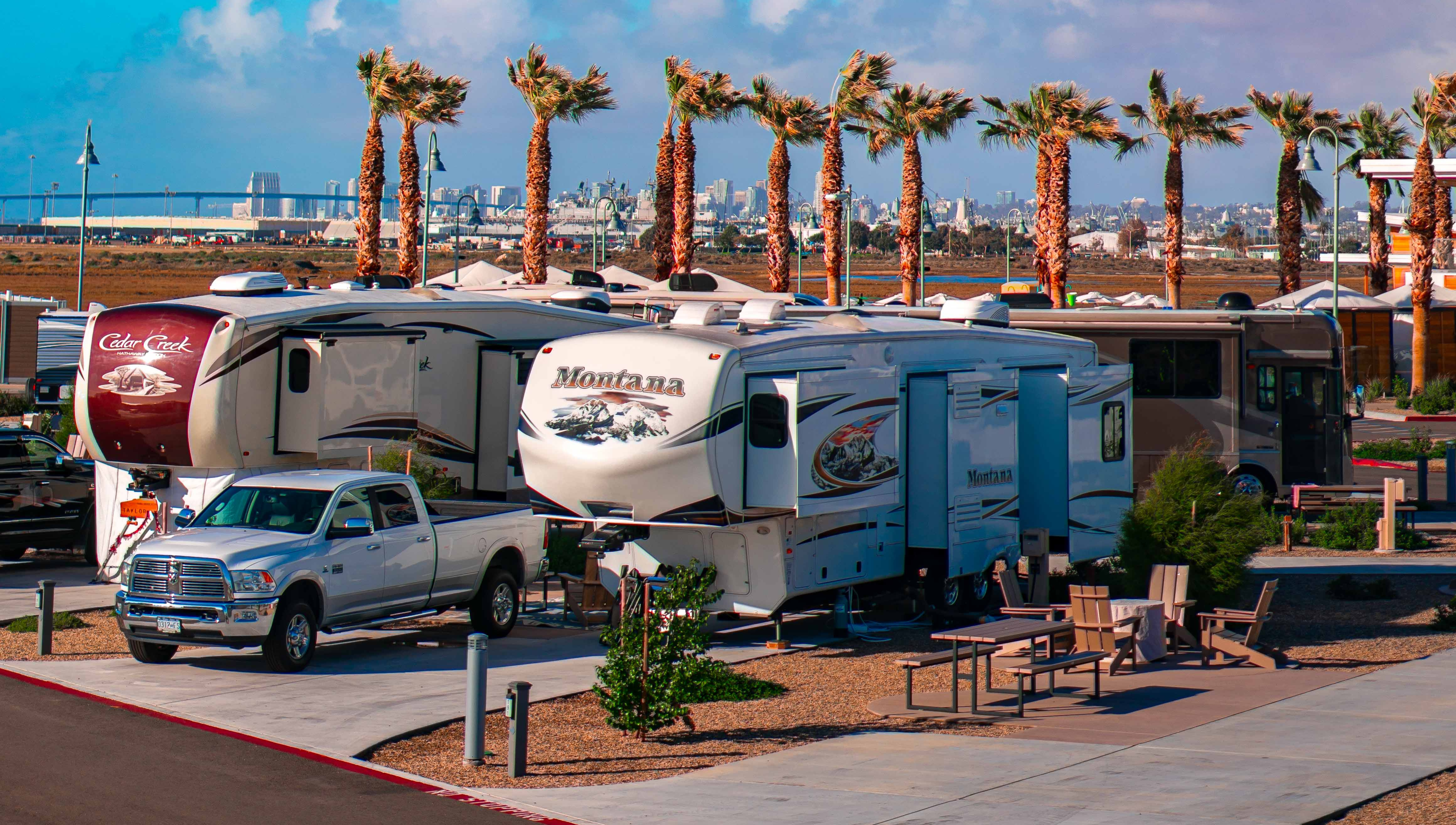 RV's parked 