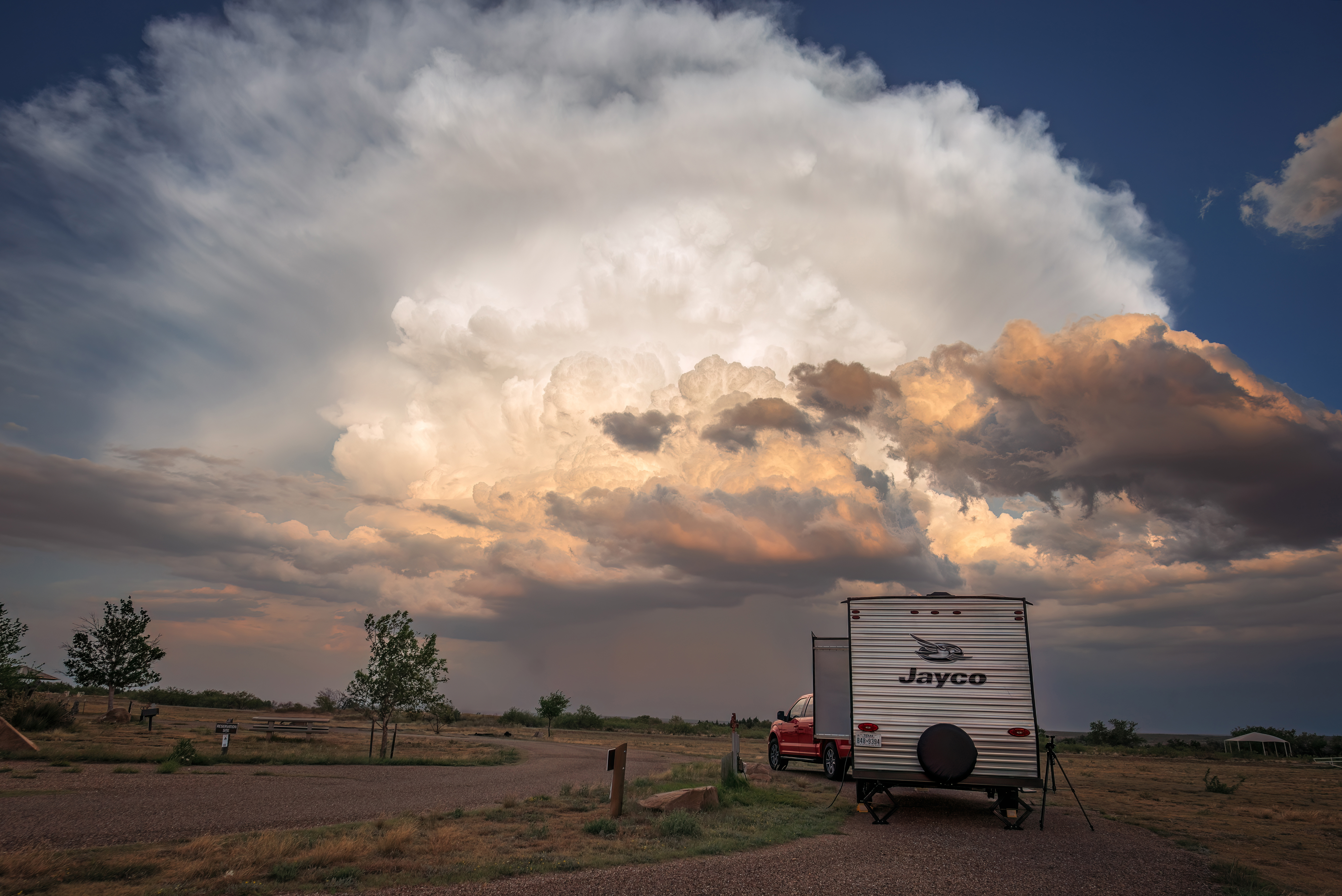 The Takacs's Jayco Jay Flight travel trailer in New Mexico.