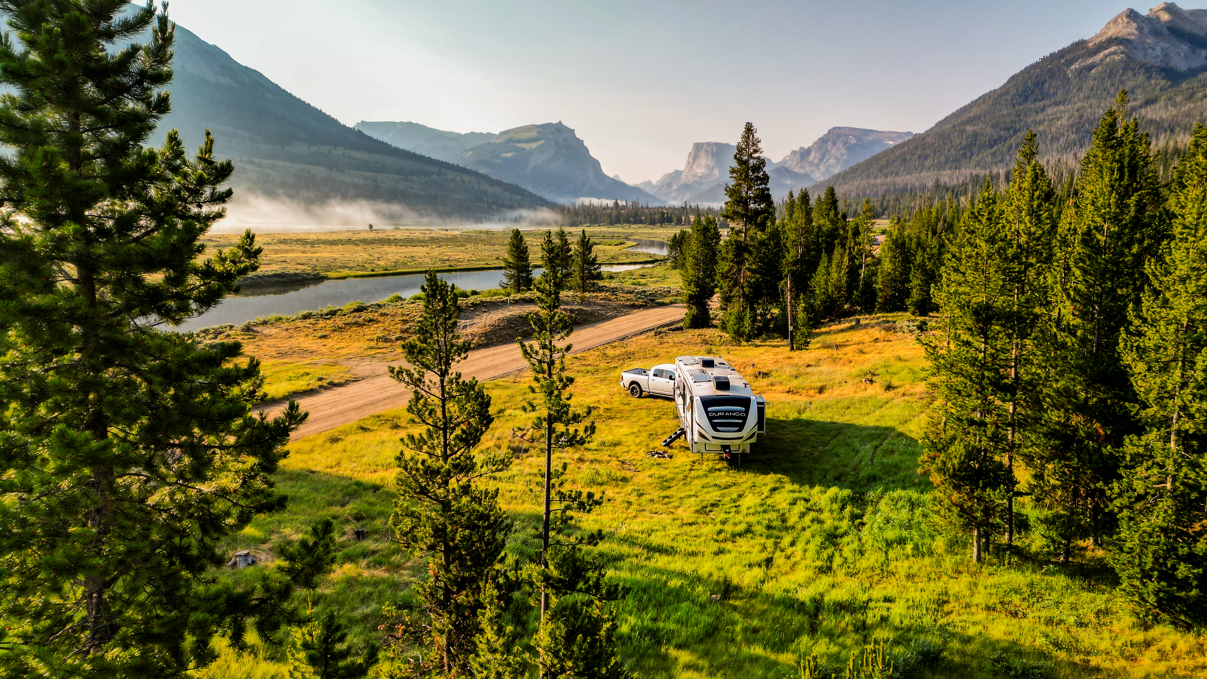 Sherise Gumbs's KZ Durango Half-ton fifth wheel in Bridger-Teton National Forest.