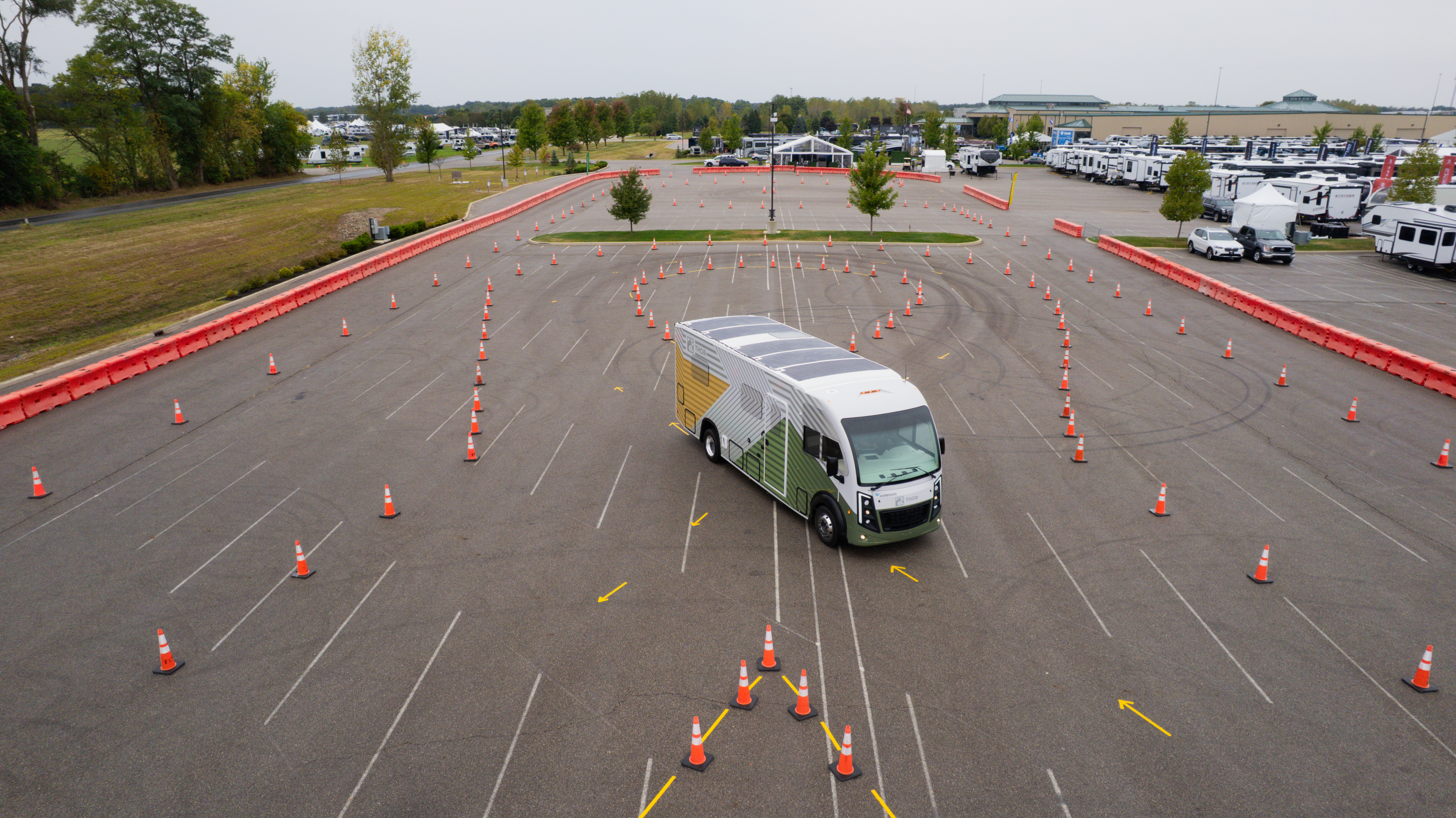THOR EV Motorhome on a test track