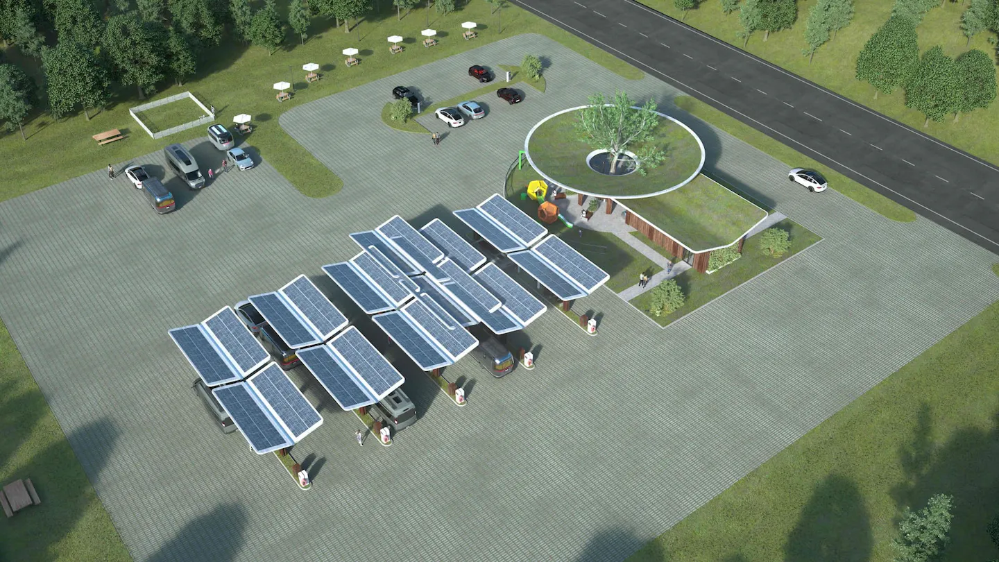An electric vehicle (EV) charging station