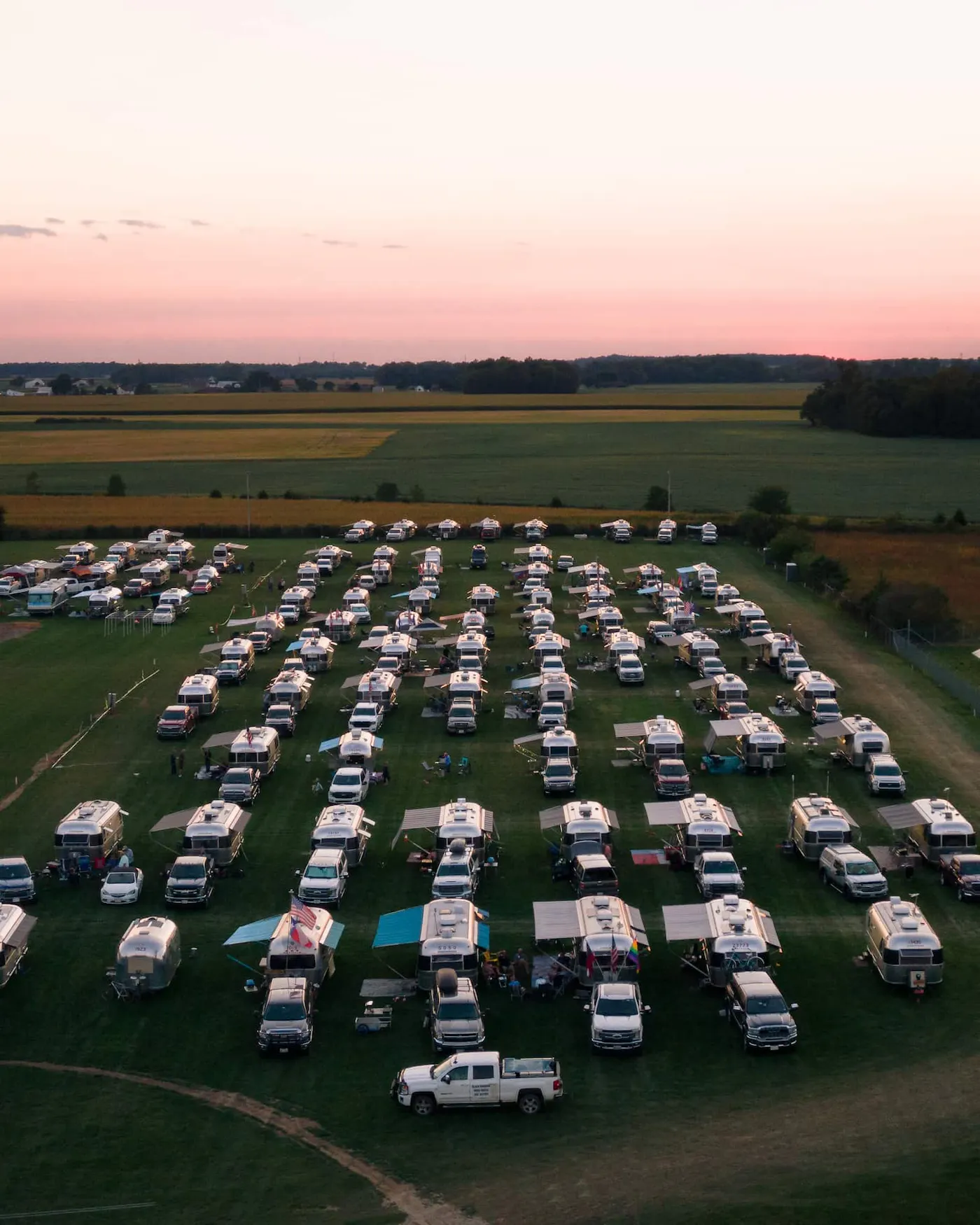 Karen Blue's Airstream at an Airstream rally.